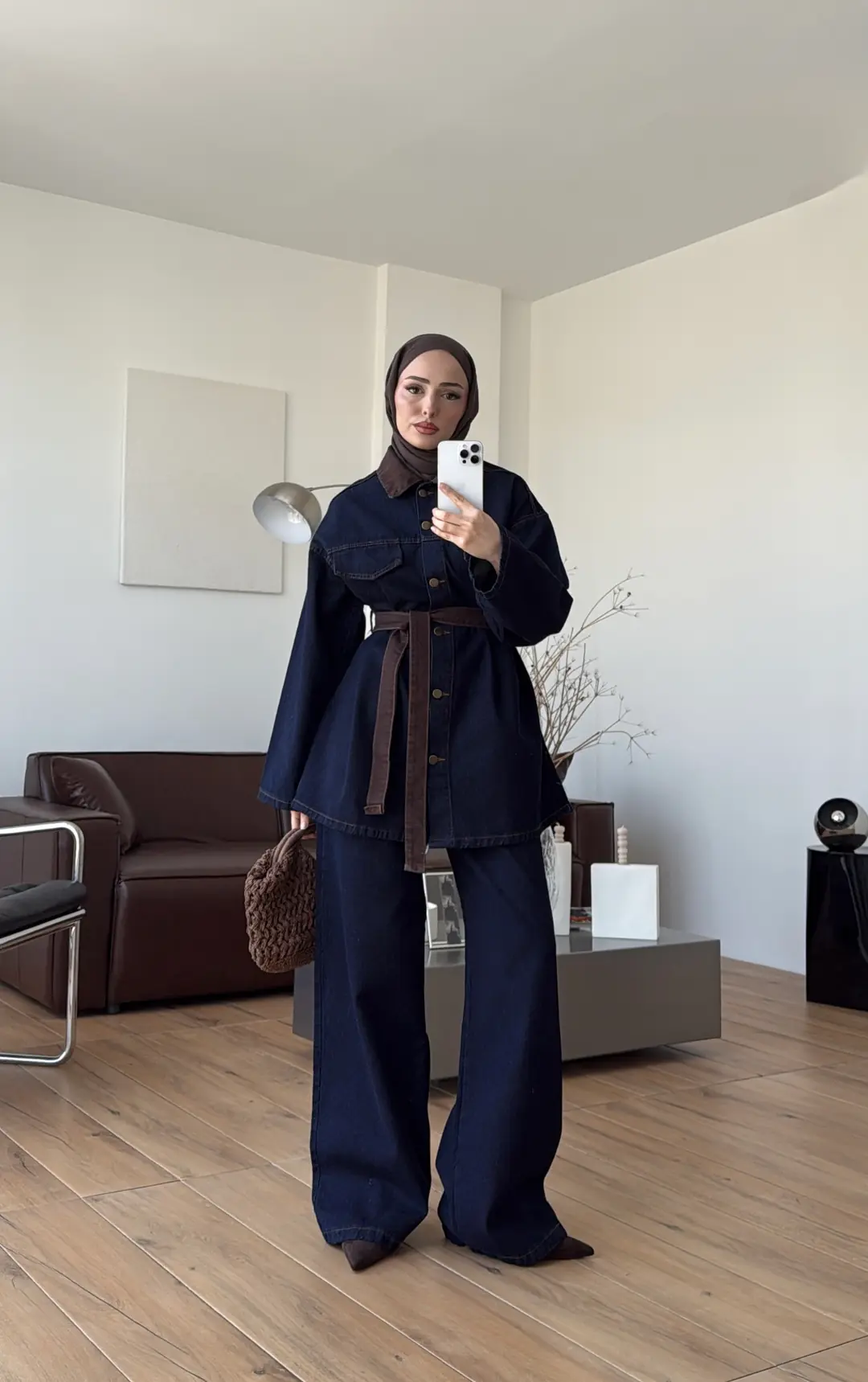 Seyyar Kemerli Denim Takım - Görsel 4