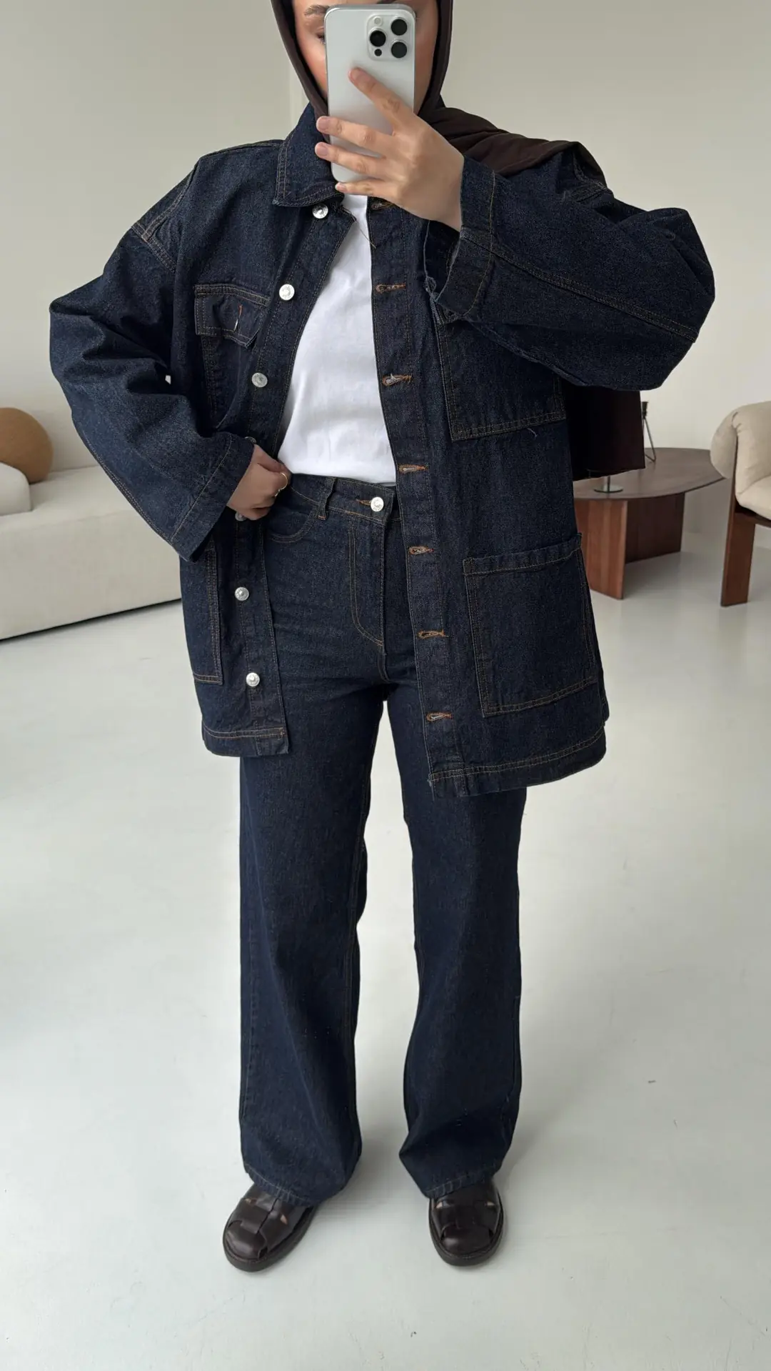 Seyyar Kemerli Denim Takım - Görsel 3