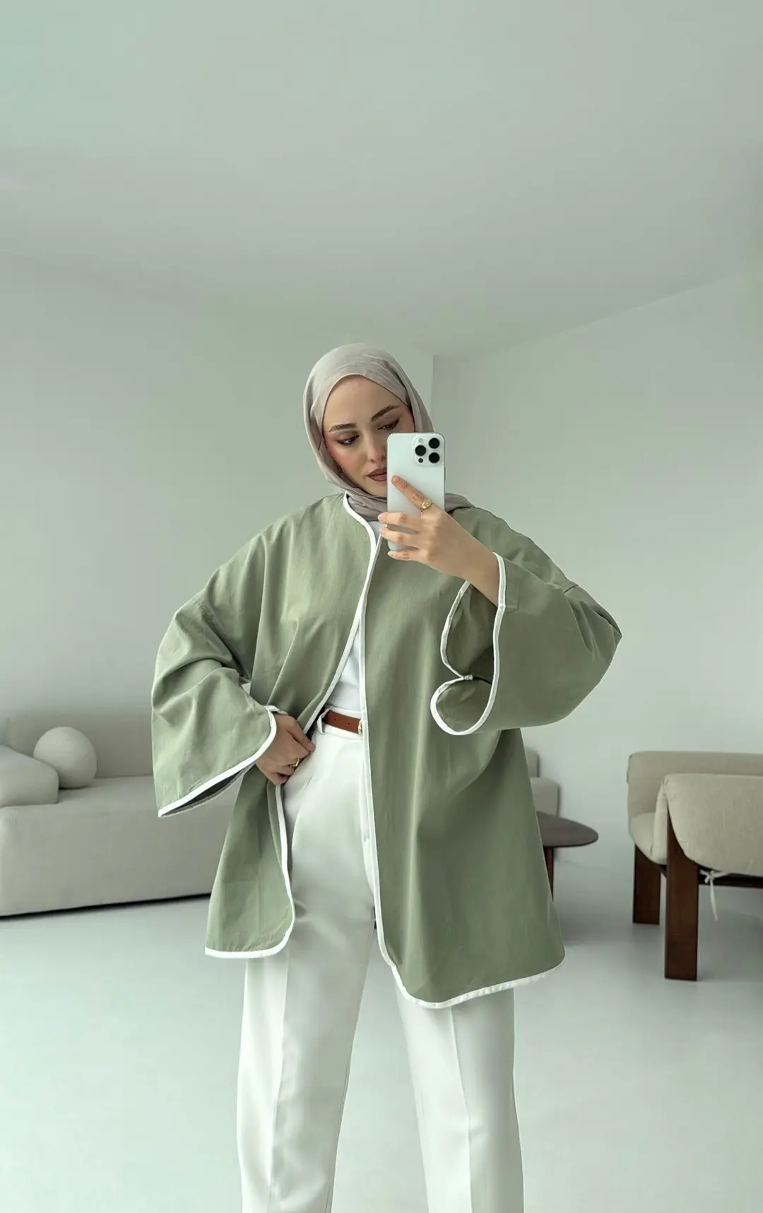 Seyyar Kemerli Kimono Çağla - Görsel 4