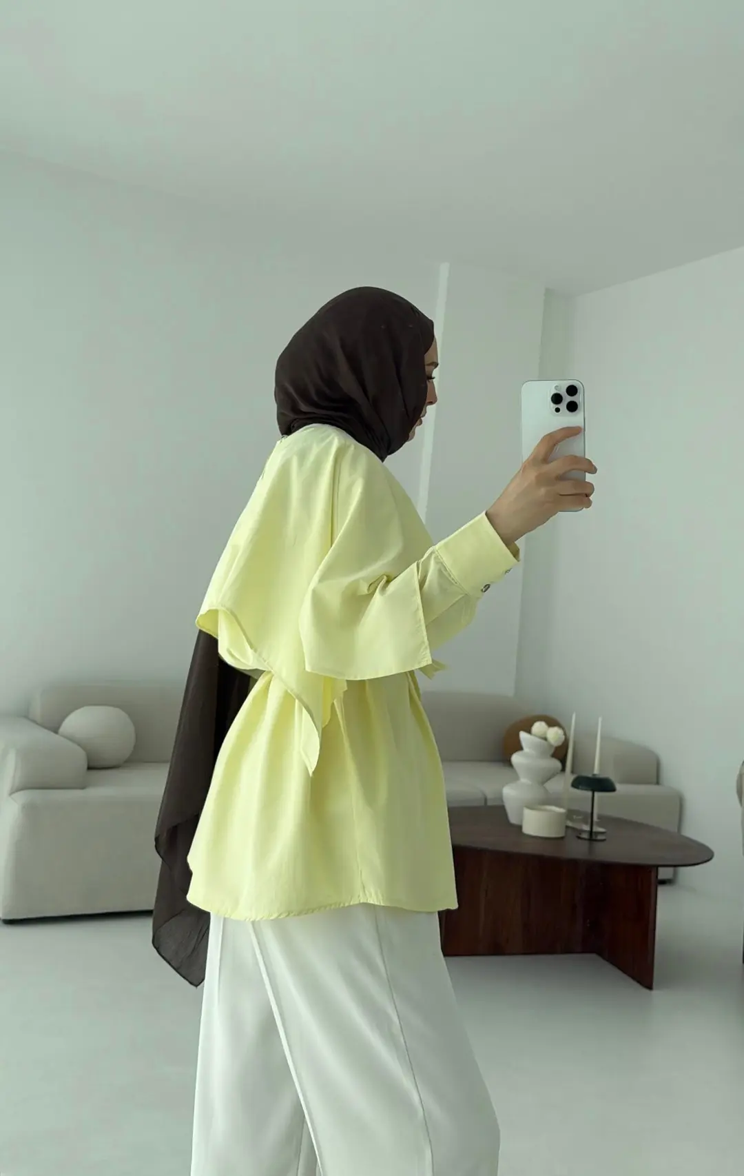 Seyyar Pelerinli Gömlek Sarı