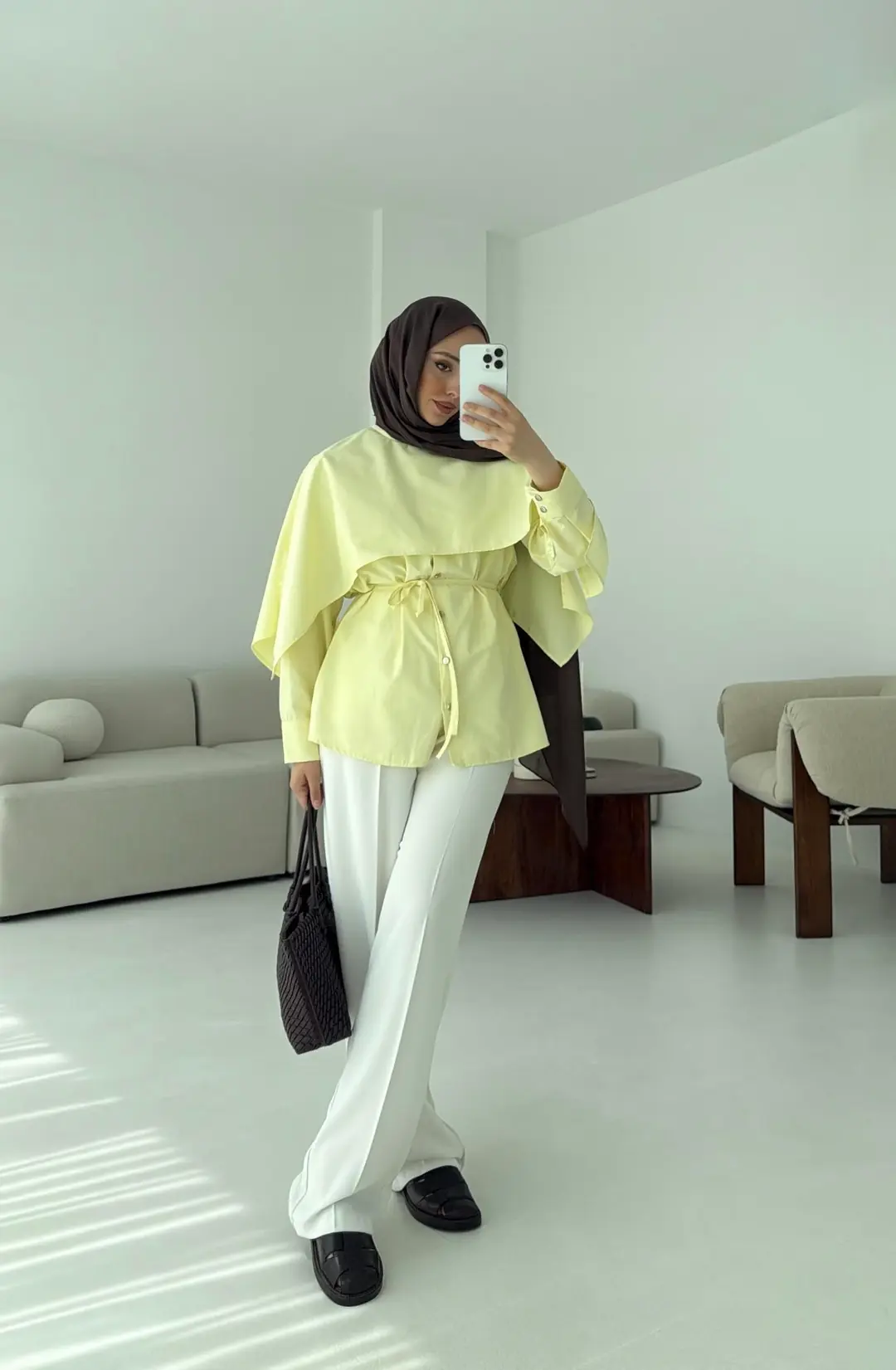 Seyyar Pelerinli Gömlek Sarı - Görsel 7