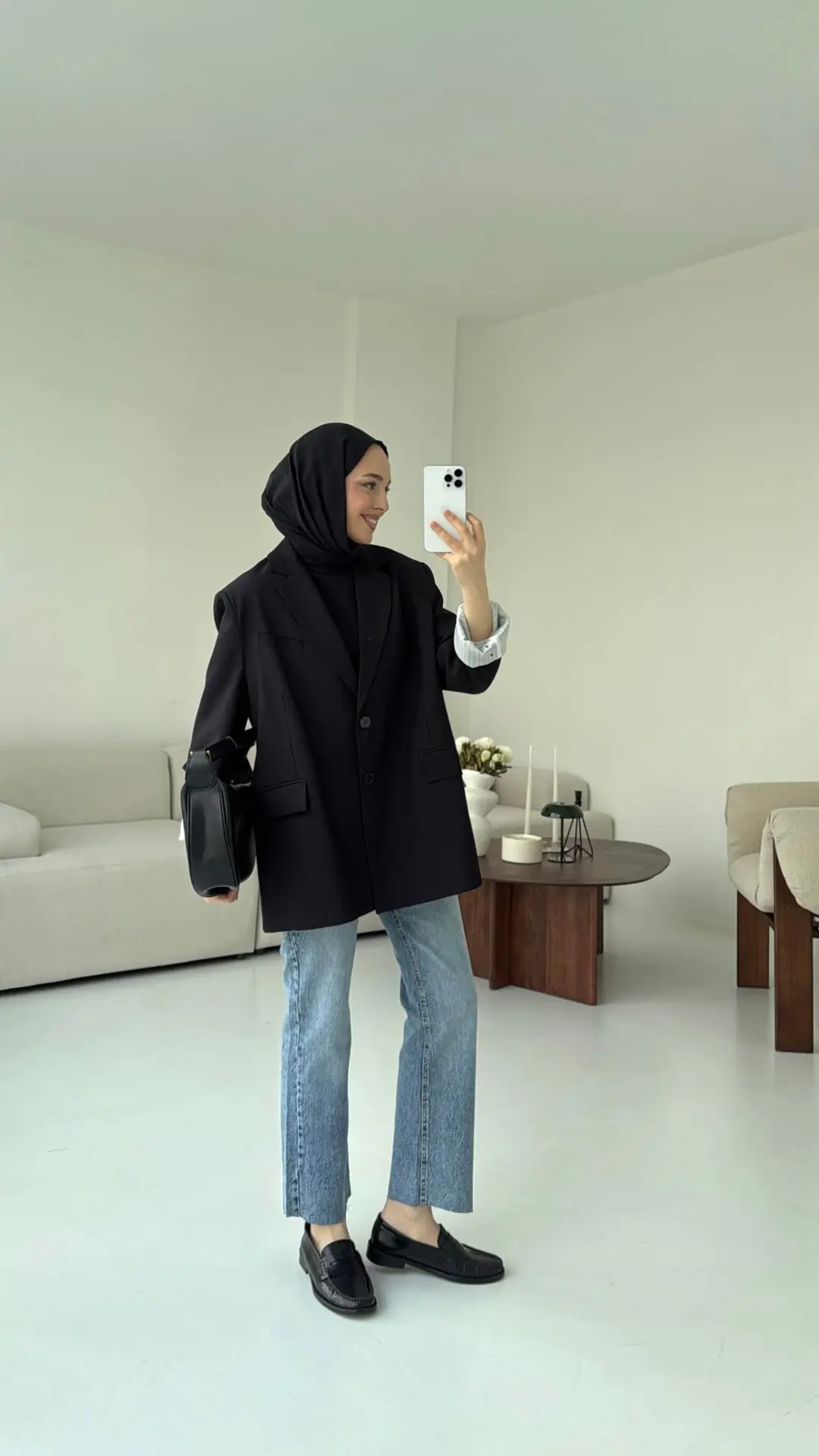 Siyah Oversize Premium Blazer Ceket - Görsel 3