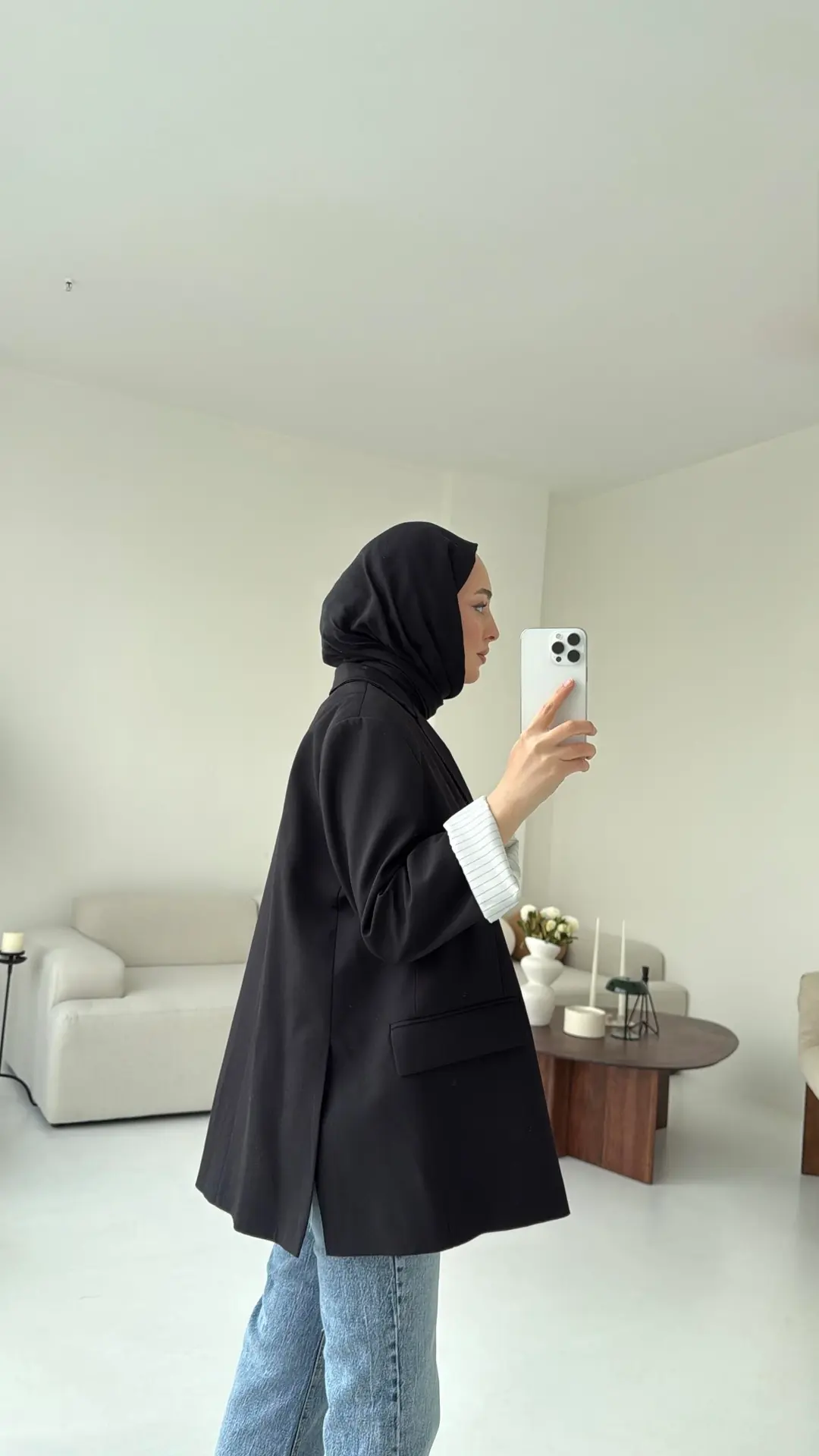 Siyah Oversize Premium Blazer Ceket - Görsel 4