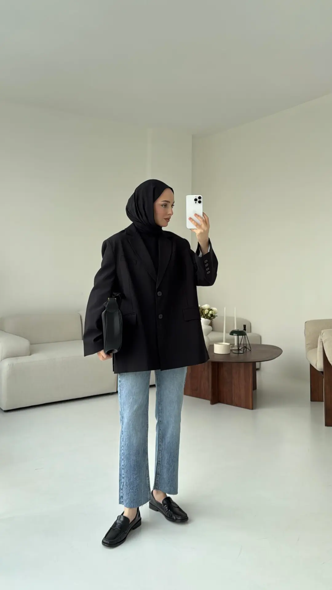 Siyah Oversize Premium Blazer Ceket - Görsel 6