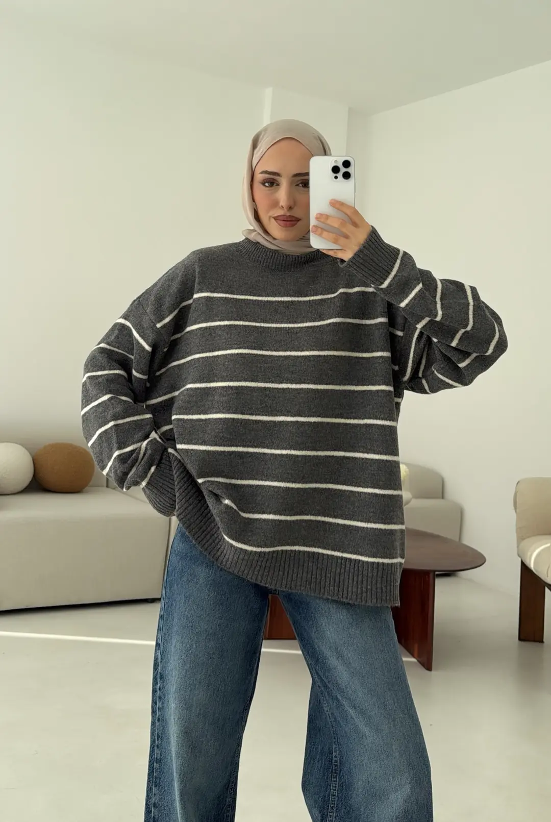 Şönil Kazak Gri - Görsel 9