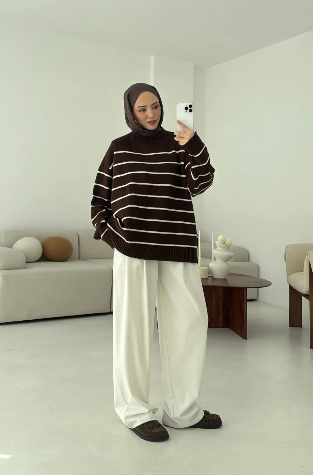 Şönil Kazak Kahve - Görsel 8