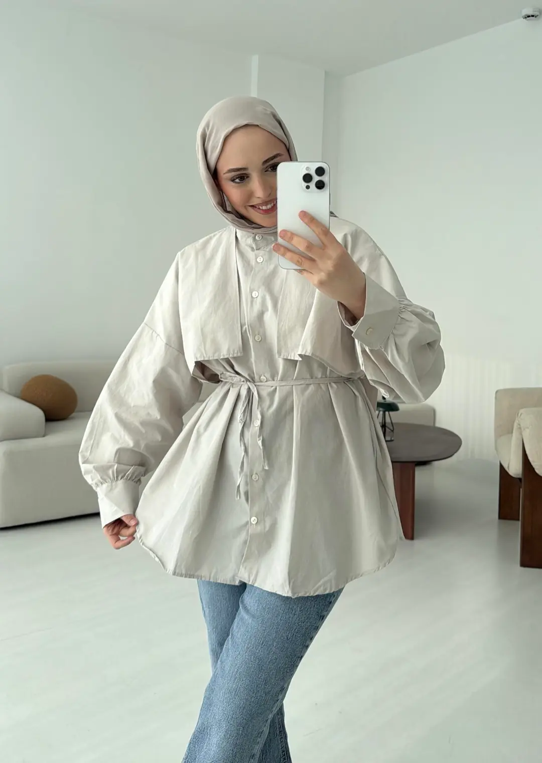 Taş Bağlamalı Gömlek - Görsel 4