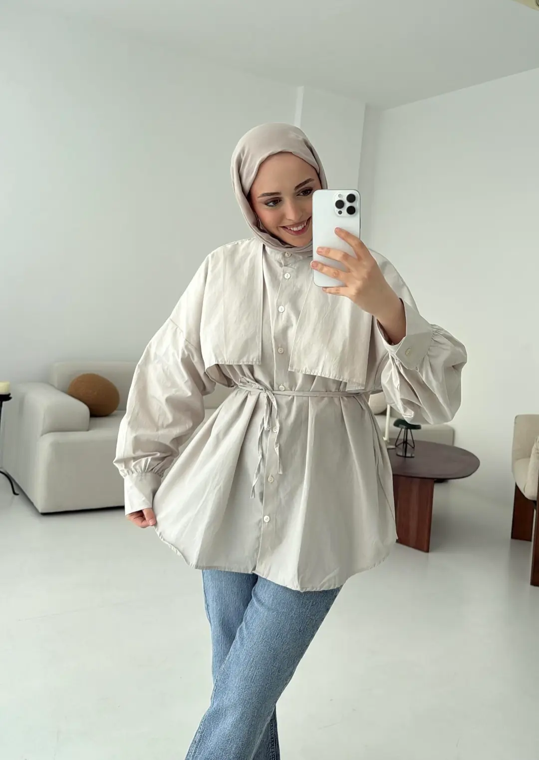 Taş Bağlamalı Gömlek - Görsel 3