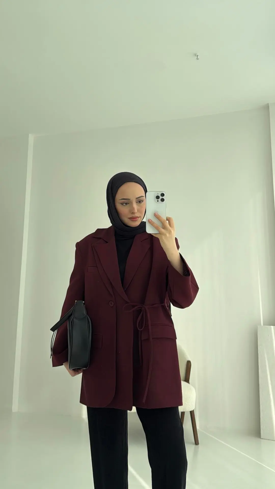 Tasarım Blazer Ceket Bordo - Görsel 2