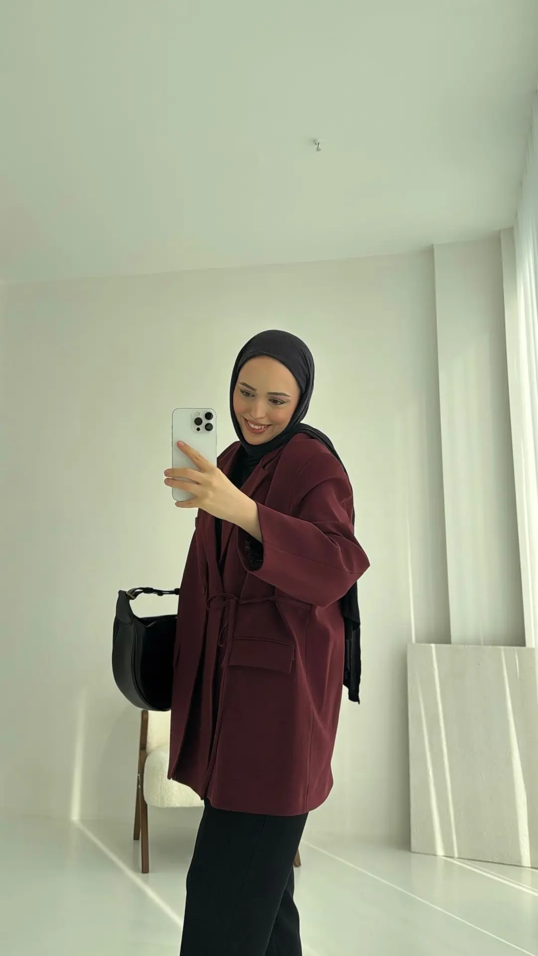 Tasarım Blazer Ceket Bordo - Görsel 5