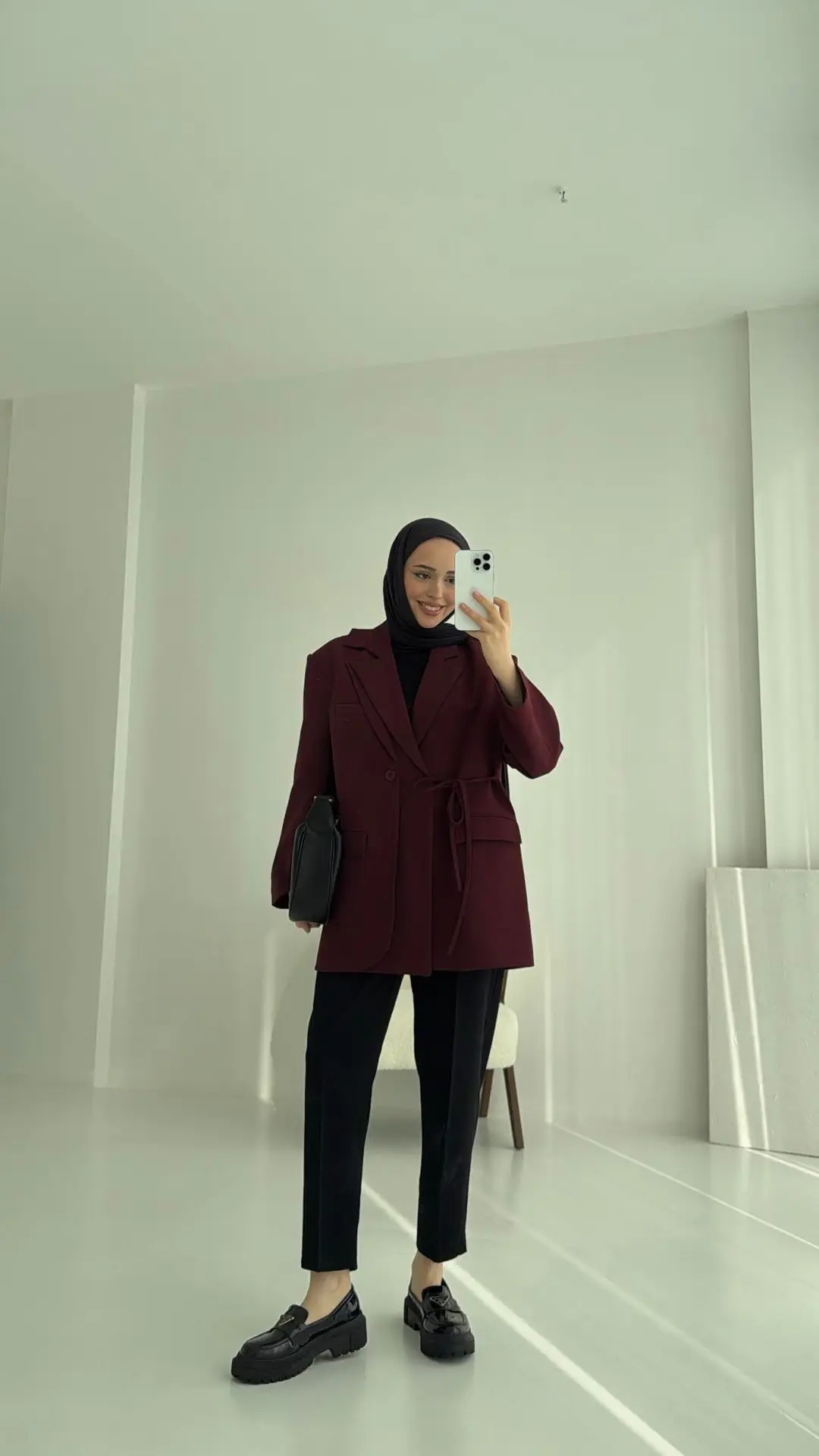 Tasarım Blazer Ceket Bordo - Görsel 6