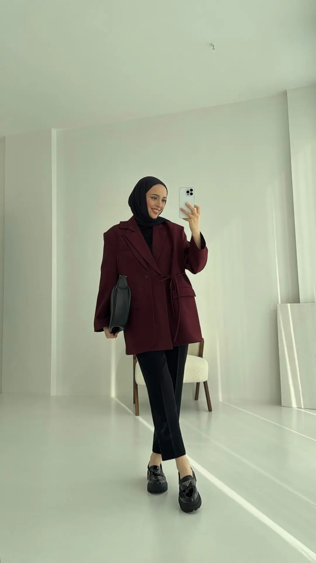 Tasarım Blazer Ceket Bordo - Görsel 7