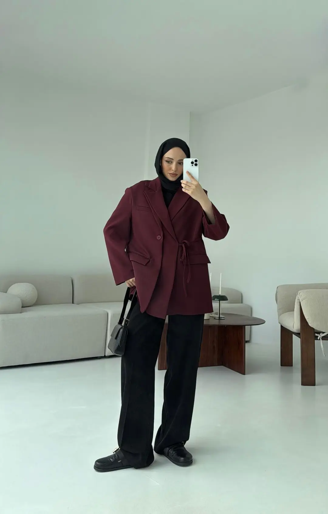 Tasarım Blazer Ceket Bordo - Görsel 5