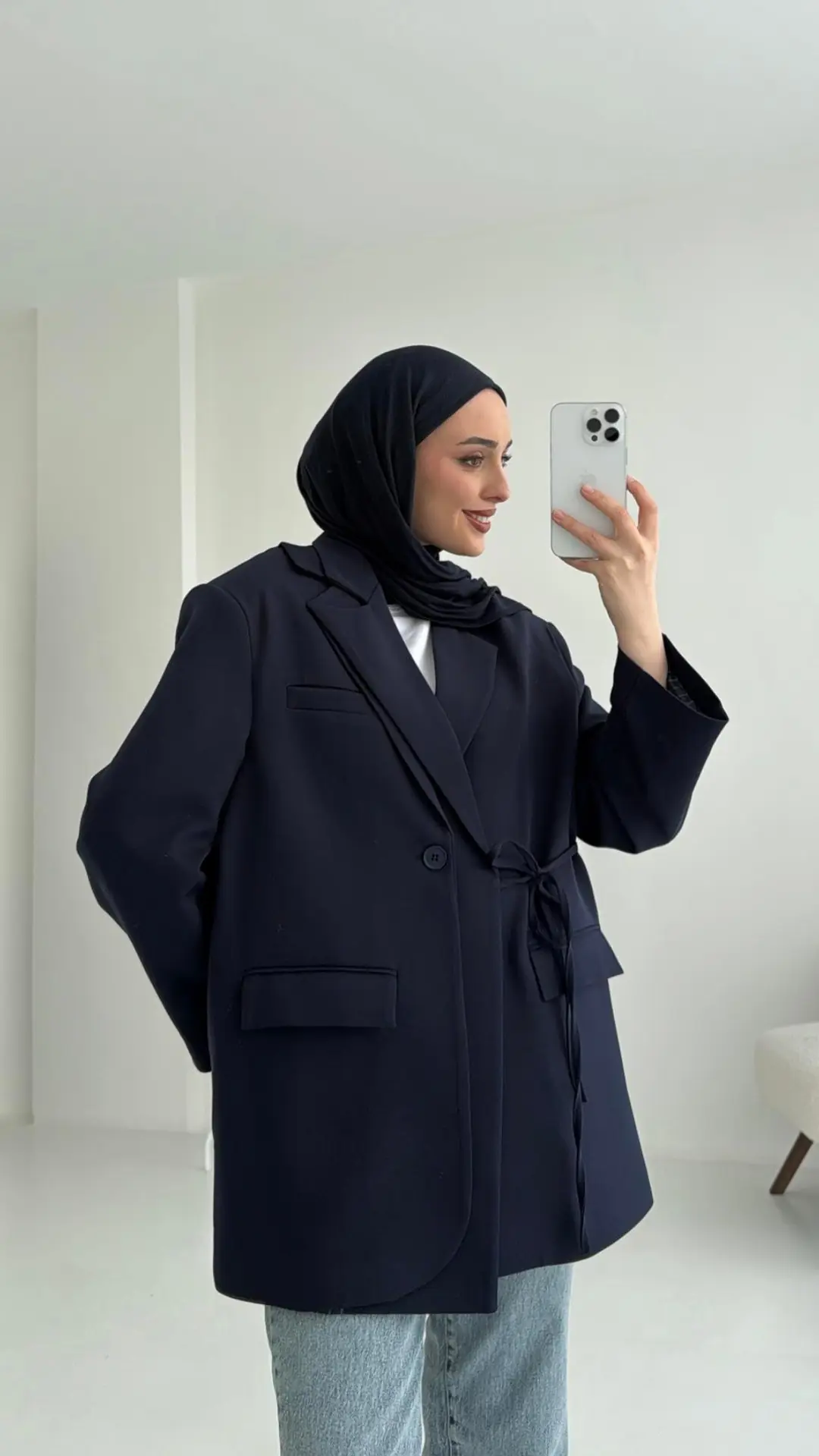 Tasarım Blazer Ceket Lacivert - Görsel 3