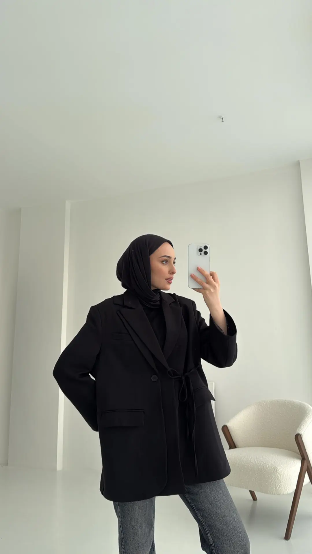 Tasarım Blazer Ceket Siyah - Görsel 3