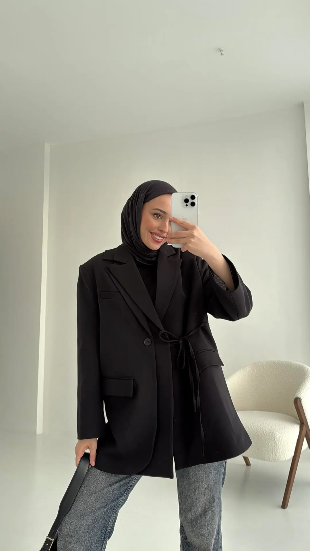 Tasarım Blazer Ceket Siyah - Görsel 4