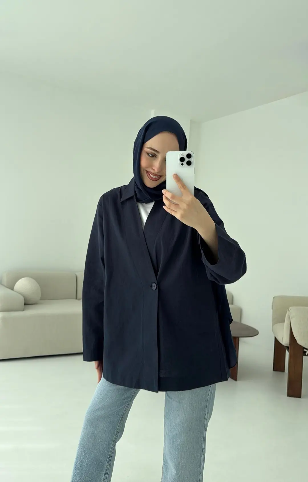 Tek Düğmeli Ceket Lacivert