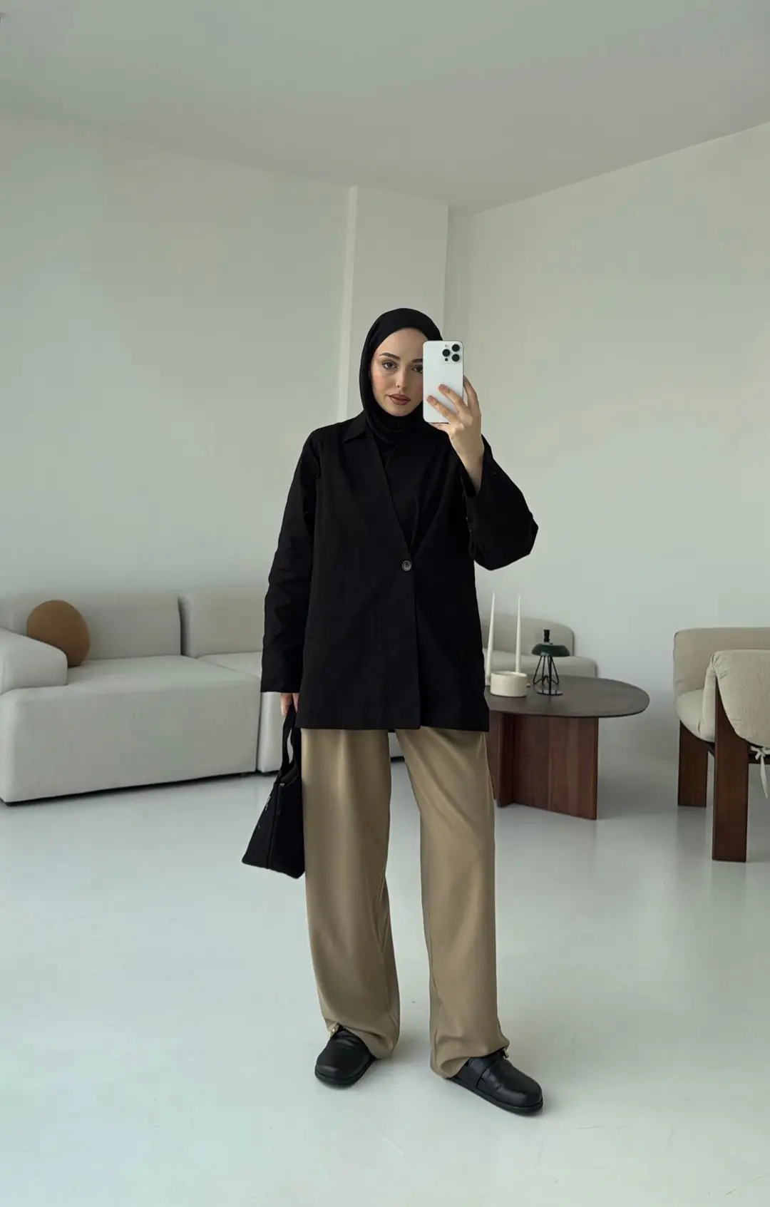 Tek Düğmeli Ceket Siyah - Görsel 4