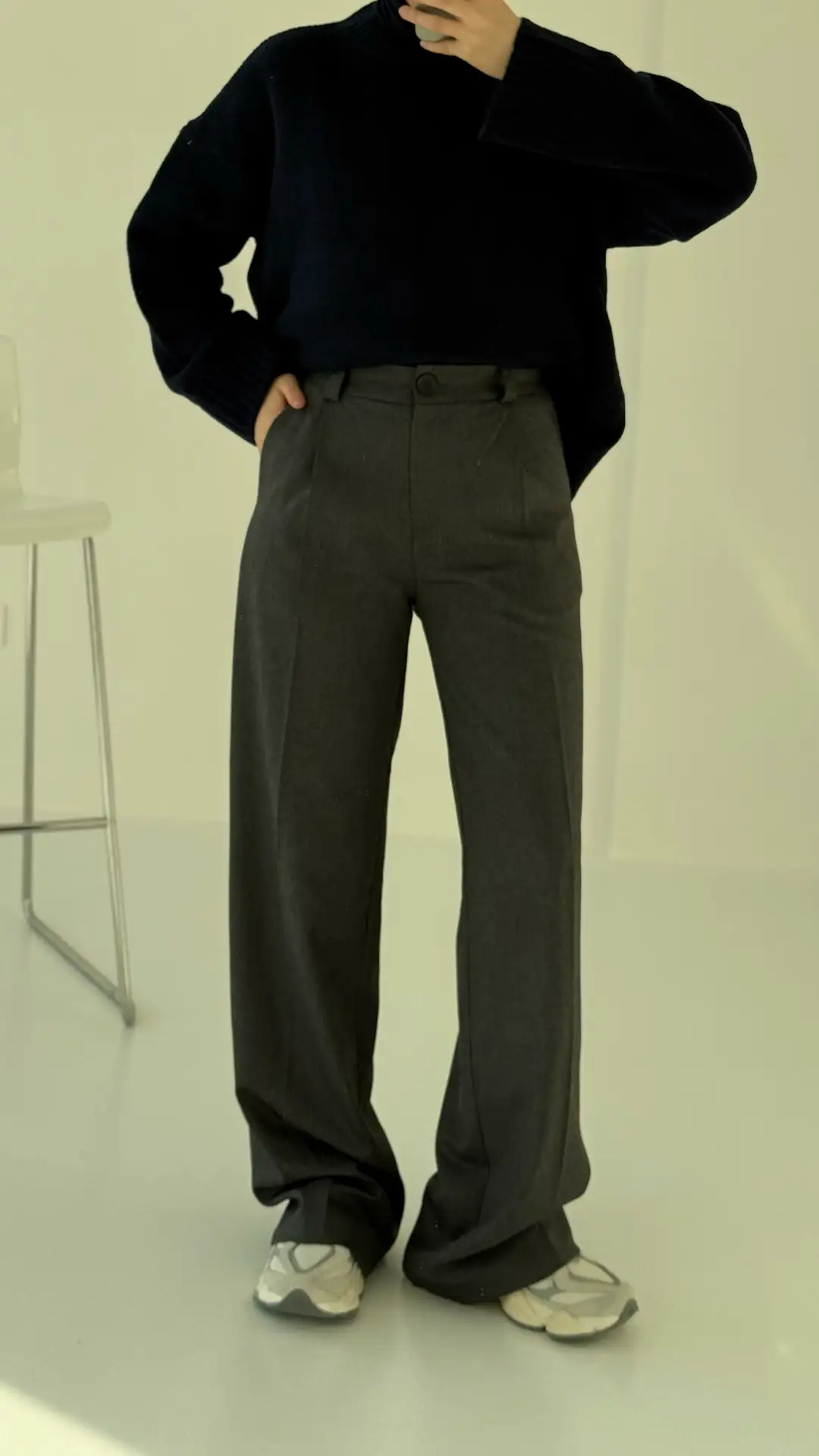 Tek Pileli Kumaş Pantolon Antrasit