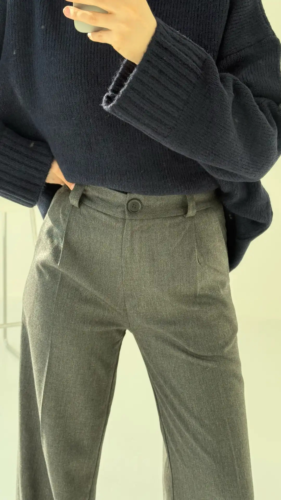 Tek Pileli Kumaş Pantolon Antrasit - Görsel 3