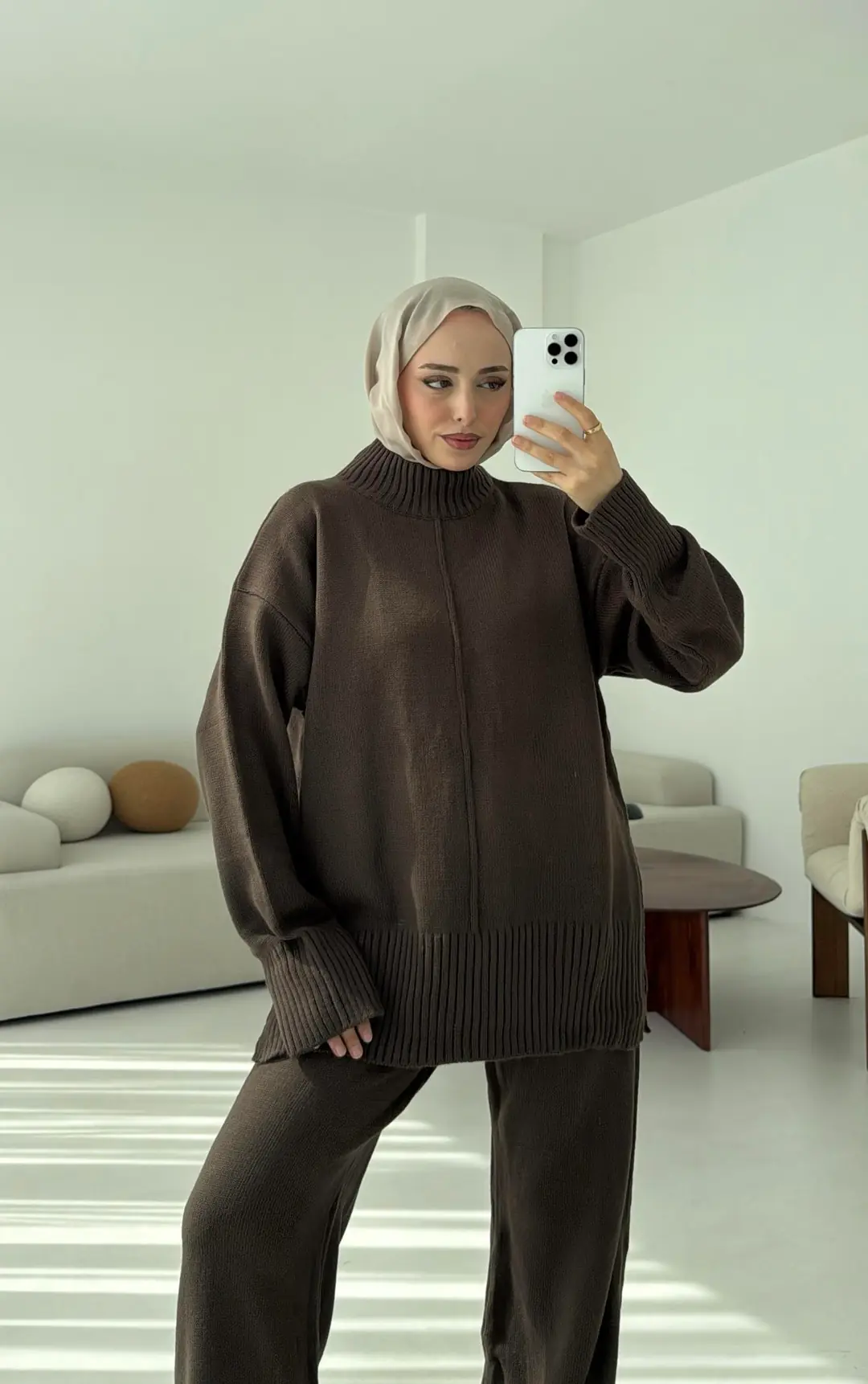 Tek Yaka Takım Kahve - Görsel 2