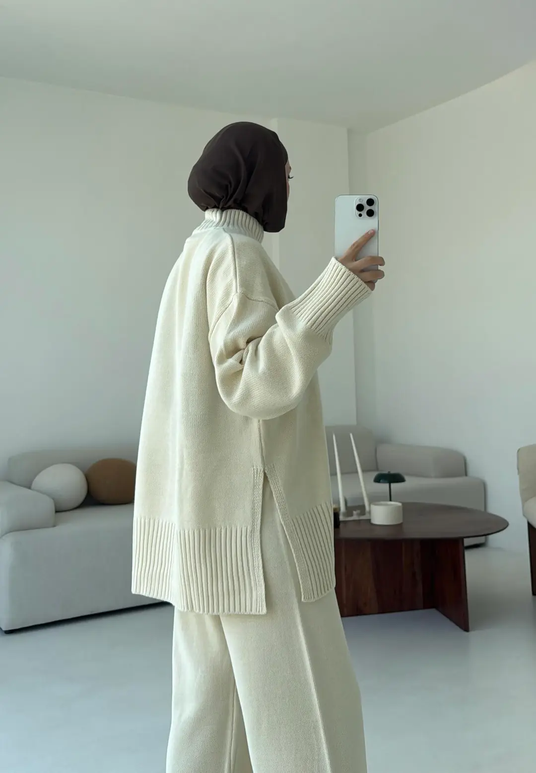 Tek Yaka Takım Krem - Görsel 4