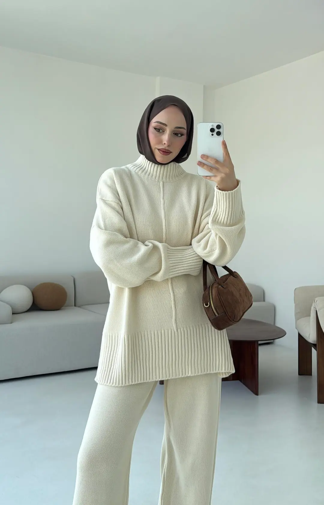 Tek Yaka Takım Krem - Görsel 5