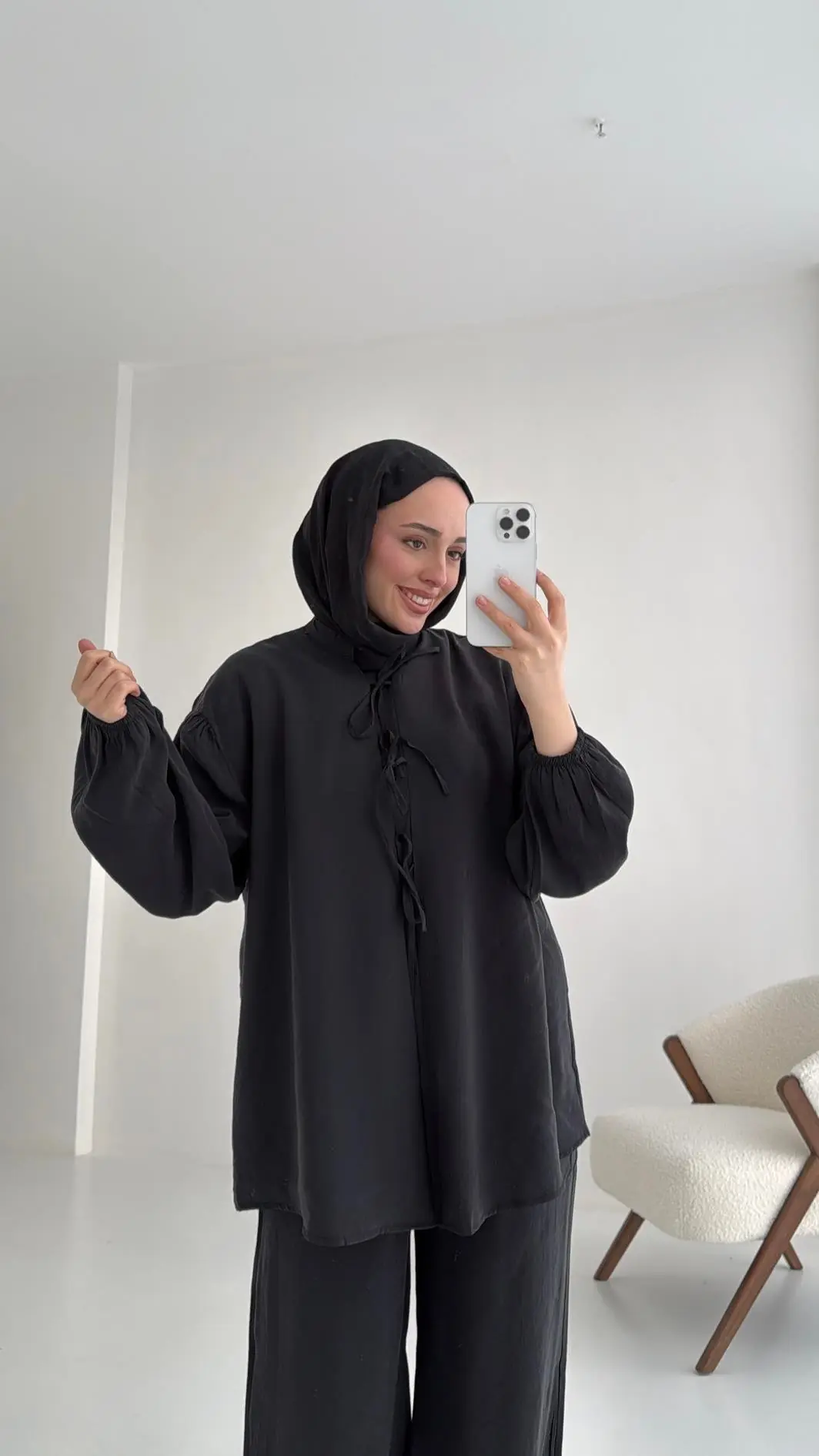 Tencel Bağlamalı Takım Gri