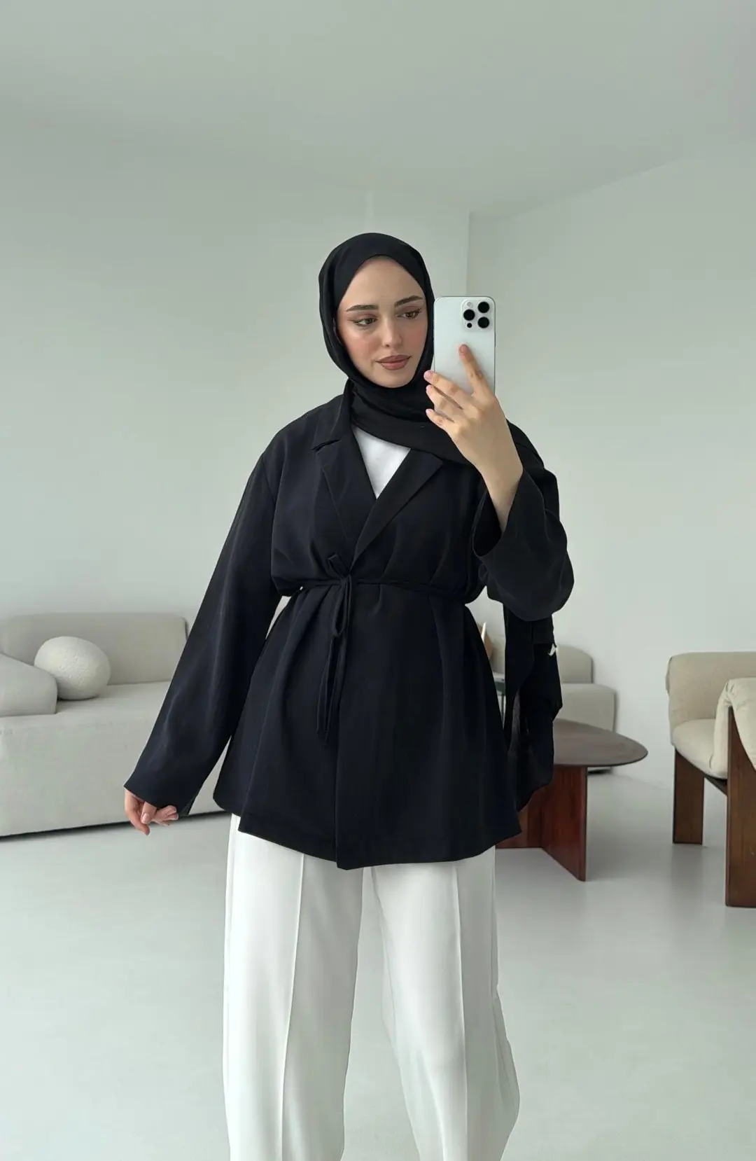 Tencel Ceket Siyah - Görsel 5