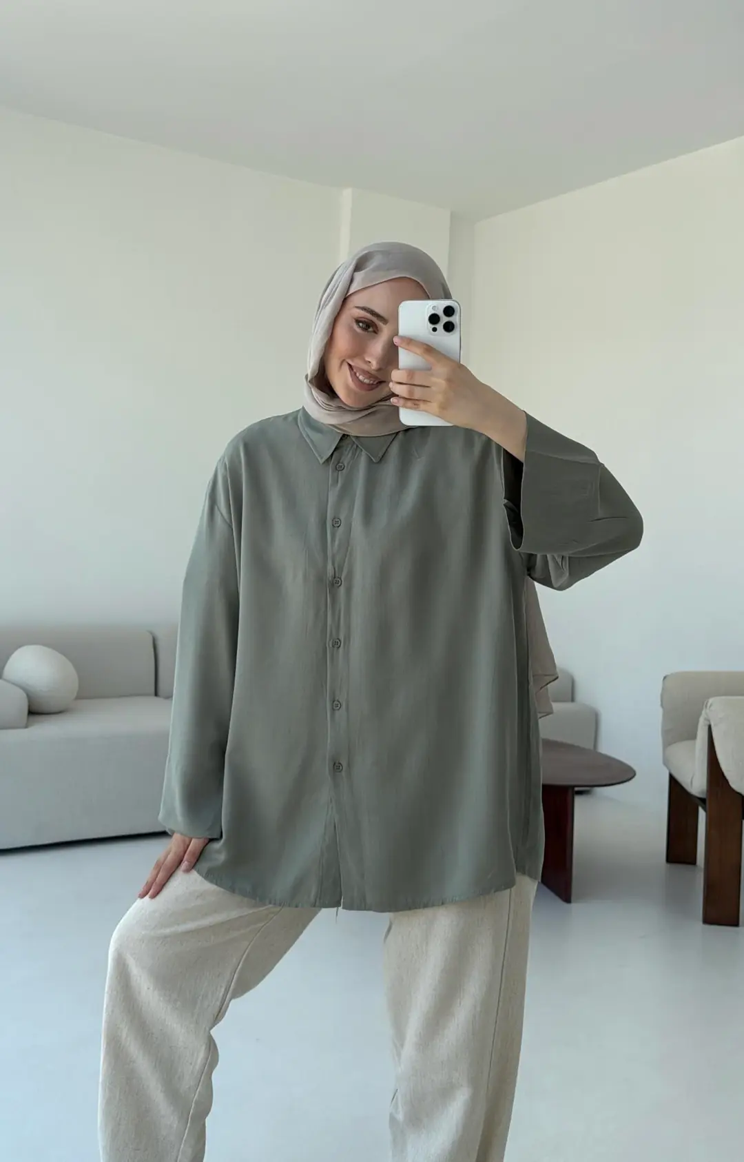 Tencel Yıkamalı Gömlek Cağla