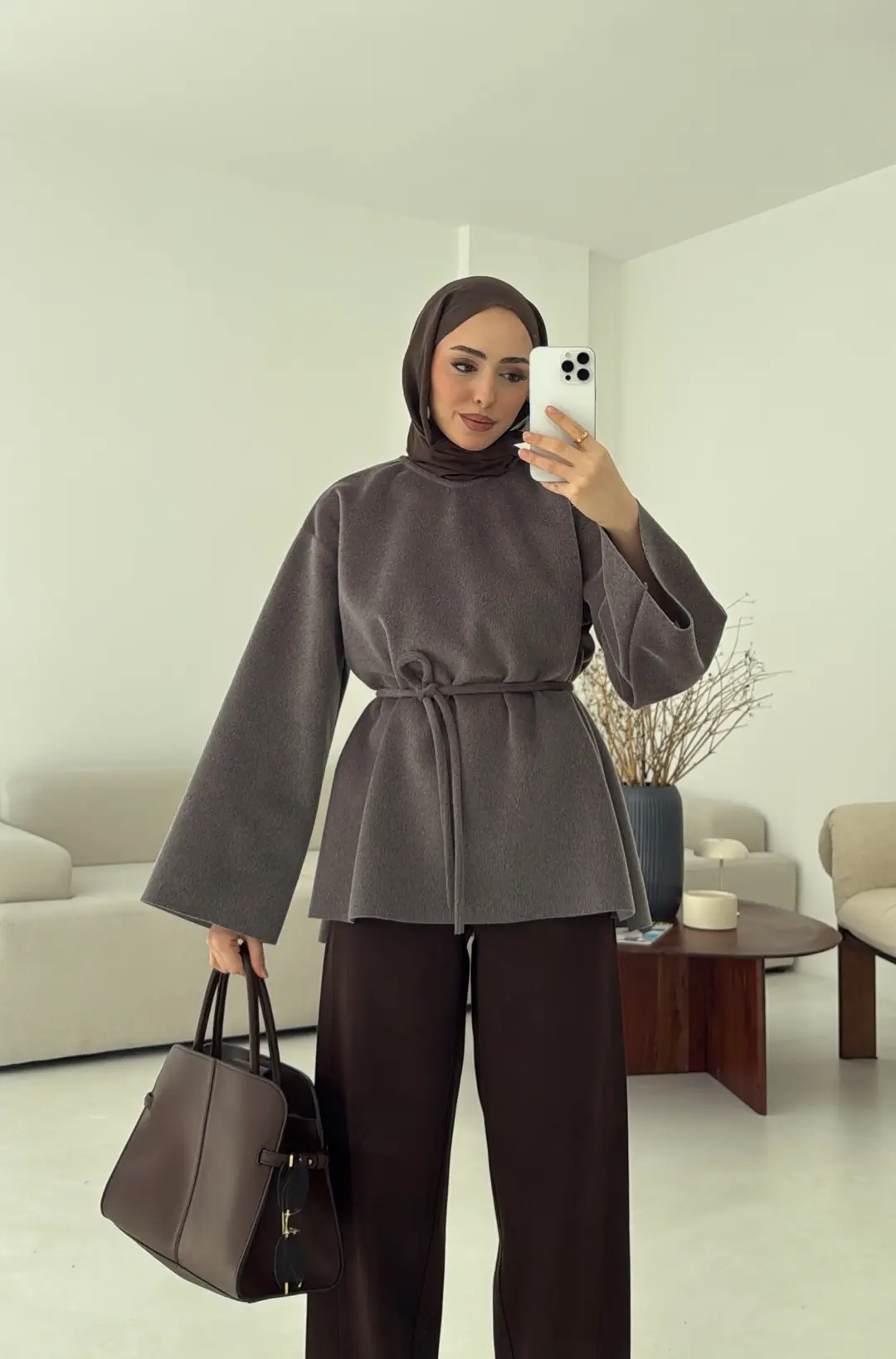 Tok Kumaş Bluz Gri - Görsel 3