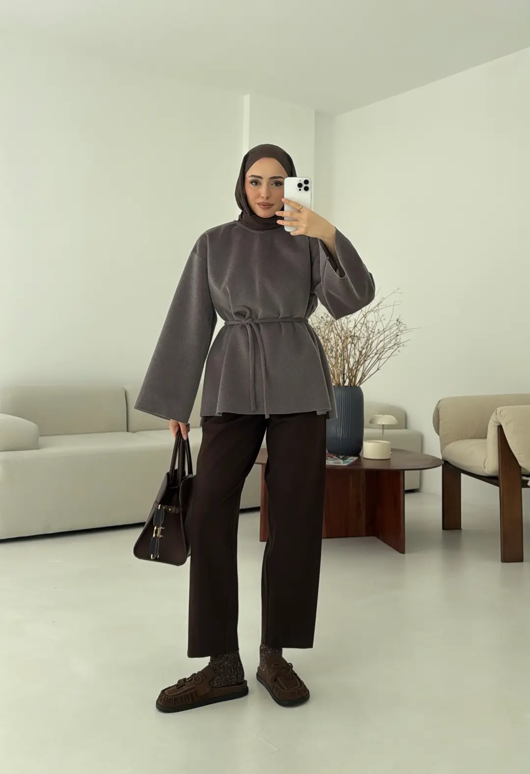 Tok Kumaş Bluz Gri - Görsel 8