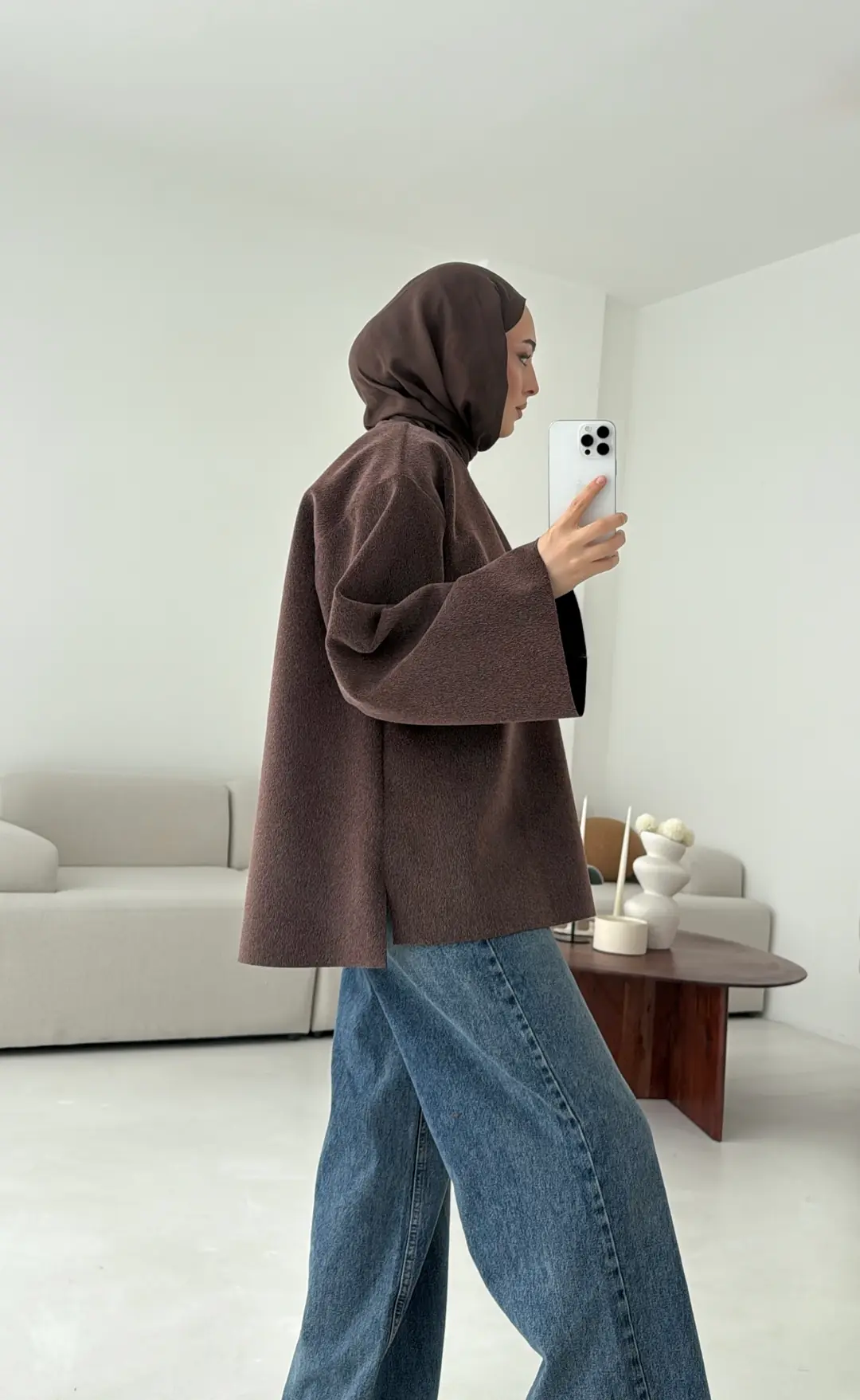 Tok Kumaş Bluz Kahve - Görsel 4