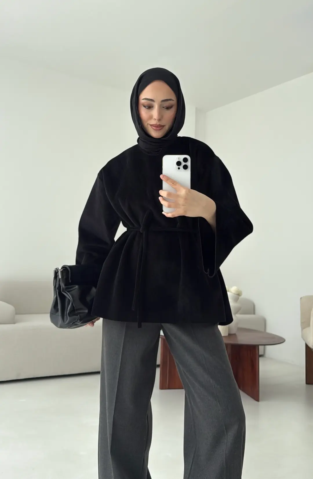 Tok Kumaş Bluz Siyah