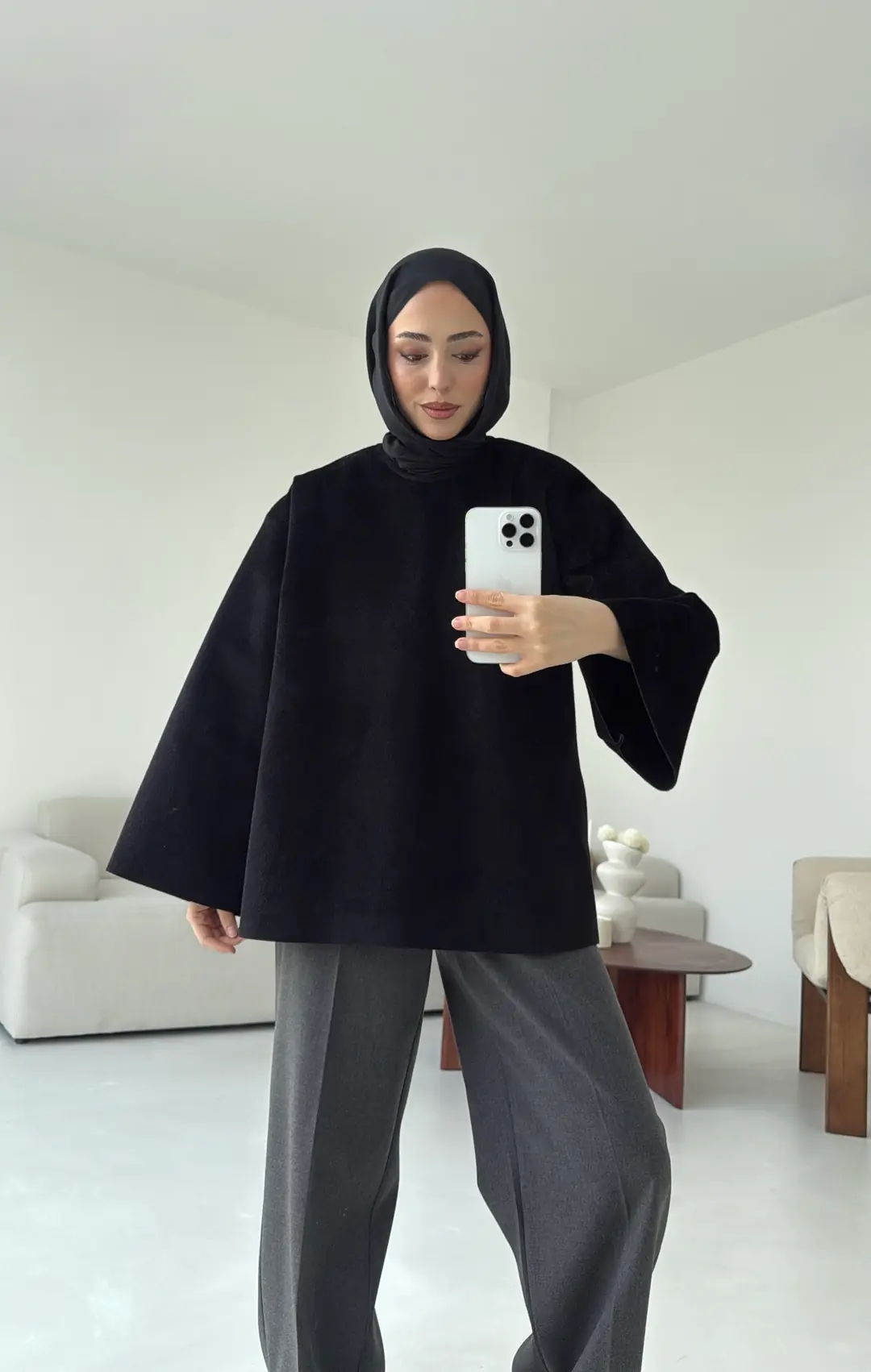 Tok Kumaş Bluz Siyah - Görsel 9