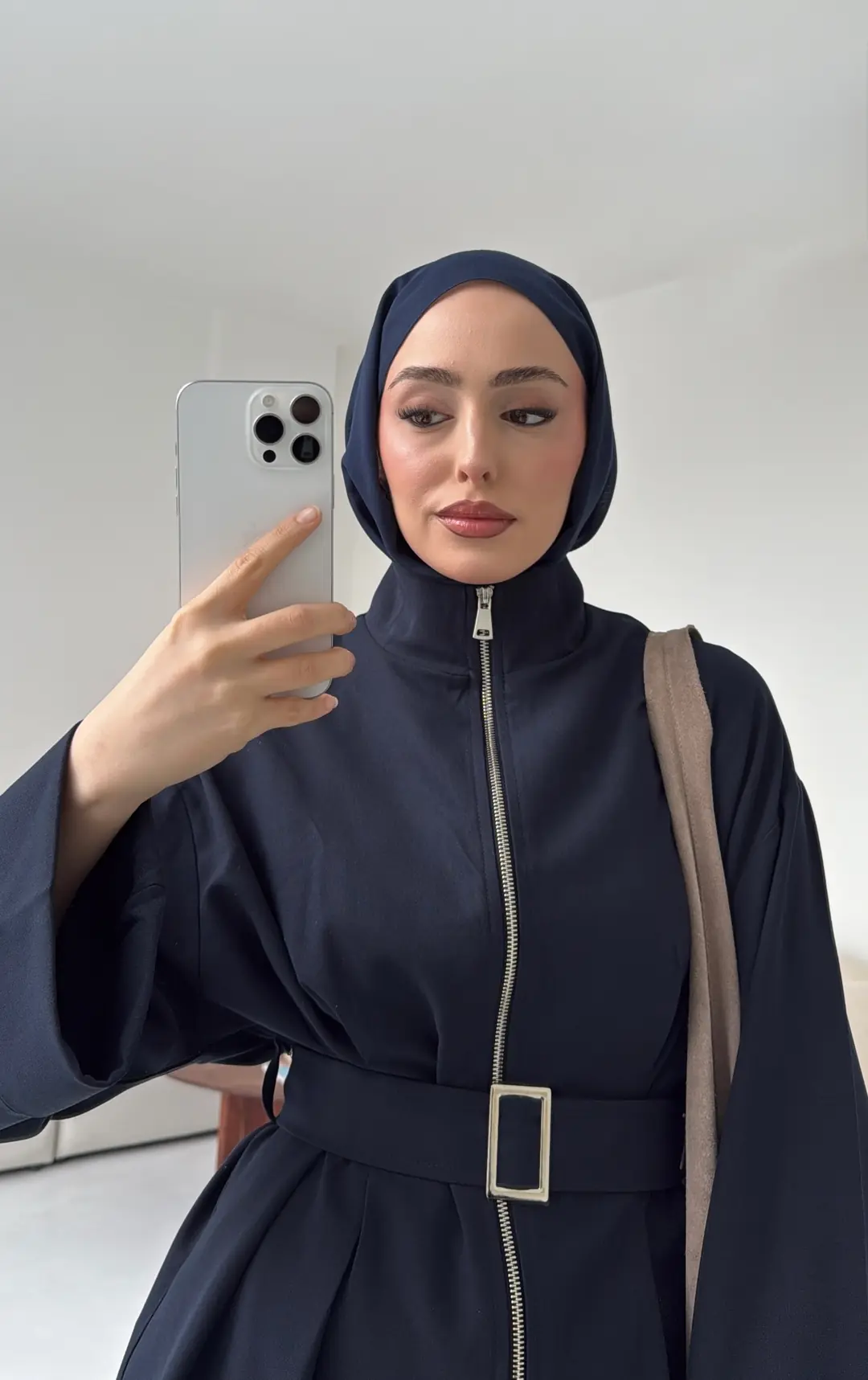 Tokalı Kemerli Pileli Tunik Takım Lacivert - Görsel 9