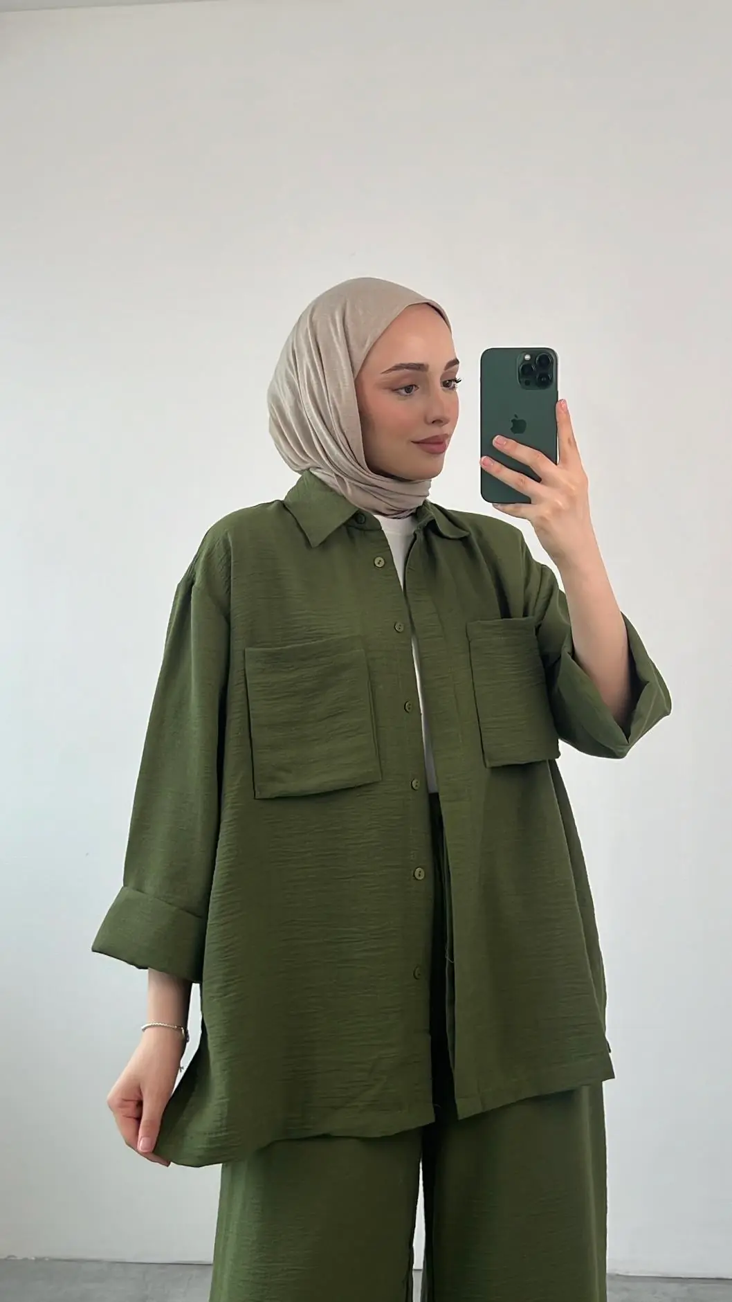 Torba Cep Gömlek Pantolon Takım Yeşil - Görsel 2