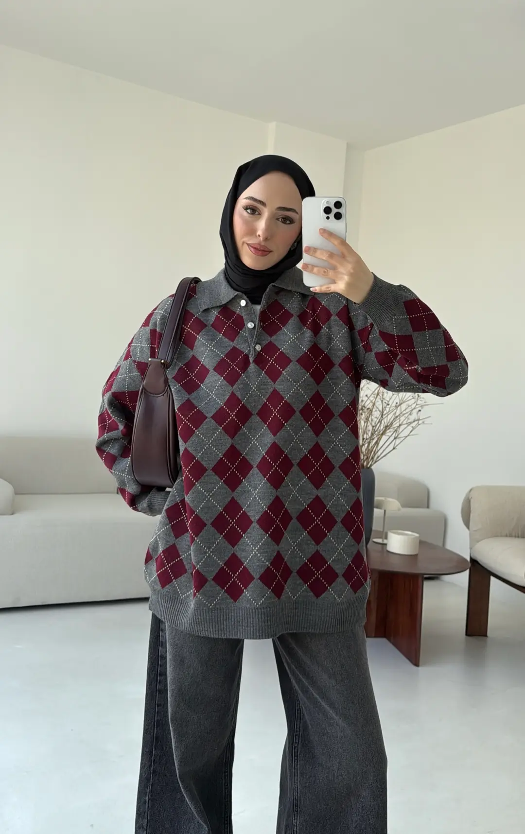 Triangle Desen Kazak Gri