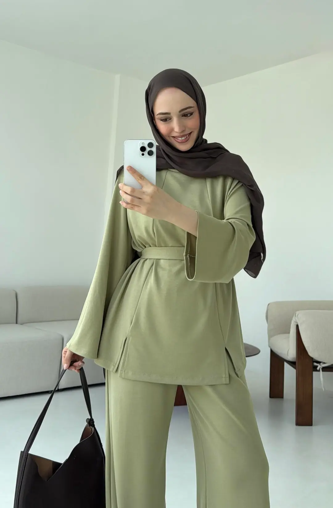 Tuniği Yırtmaçlı Oysho Takım Çağla - Görsel 10