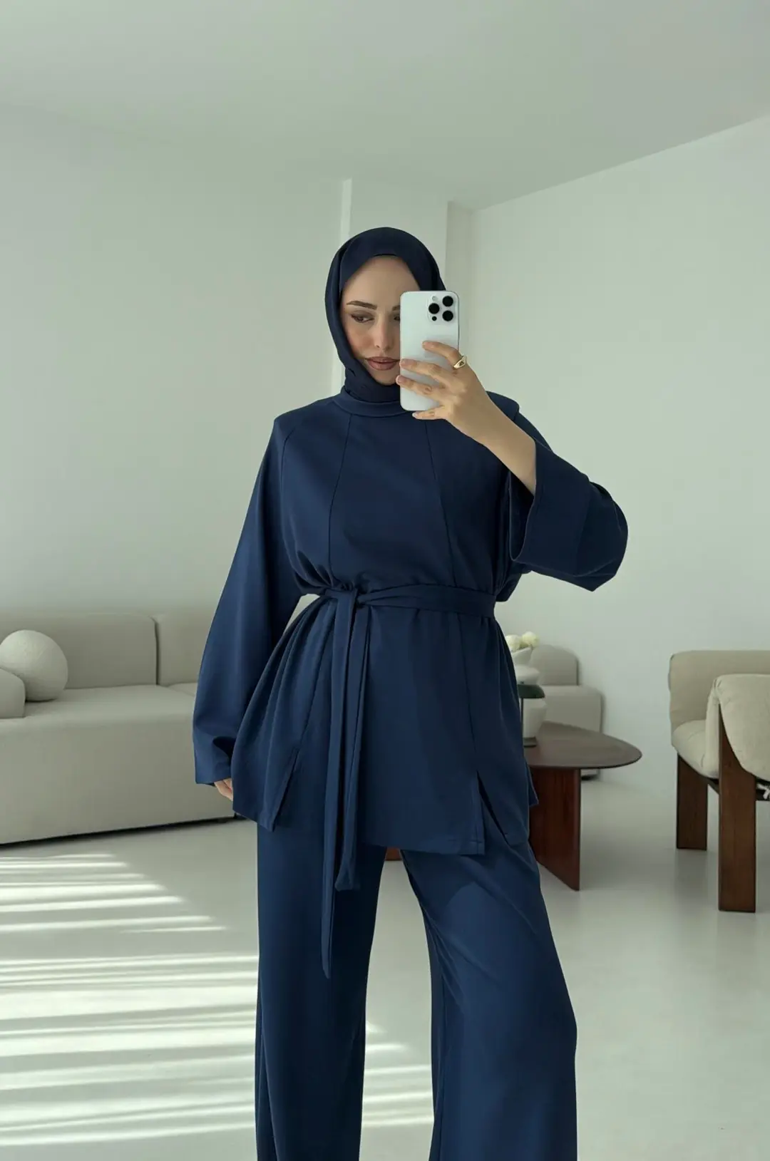 Tuniği Yırtmaçlı Oysho Takım Lacivert - Görsel 2