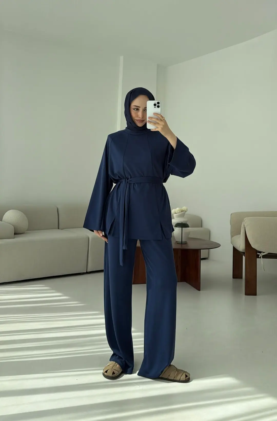 Tuniği Yırtmaçlı Oysho Takım Lacivert - Görsel 4