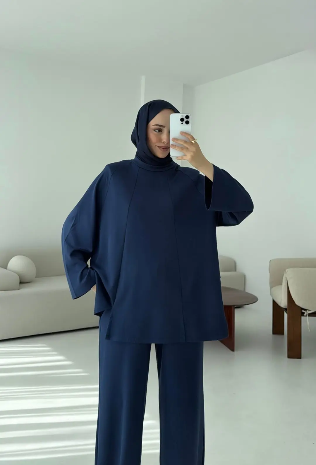 Tuniği Yırtmaçlı Oysho Takım Lacivert - Görsel 6