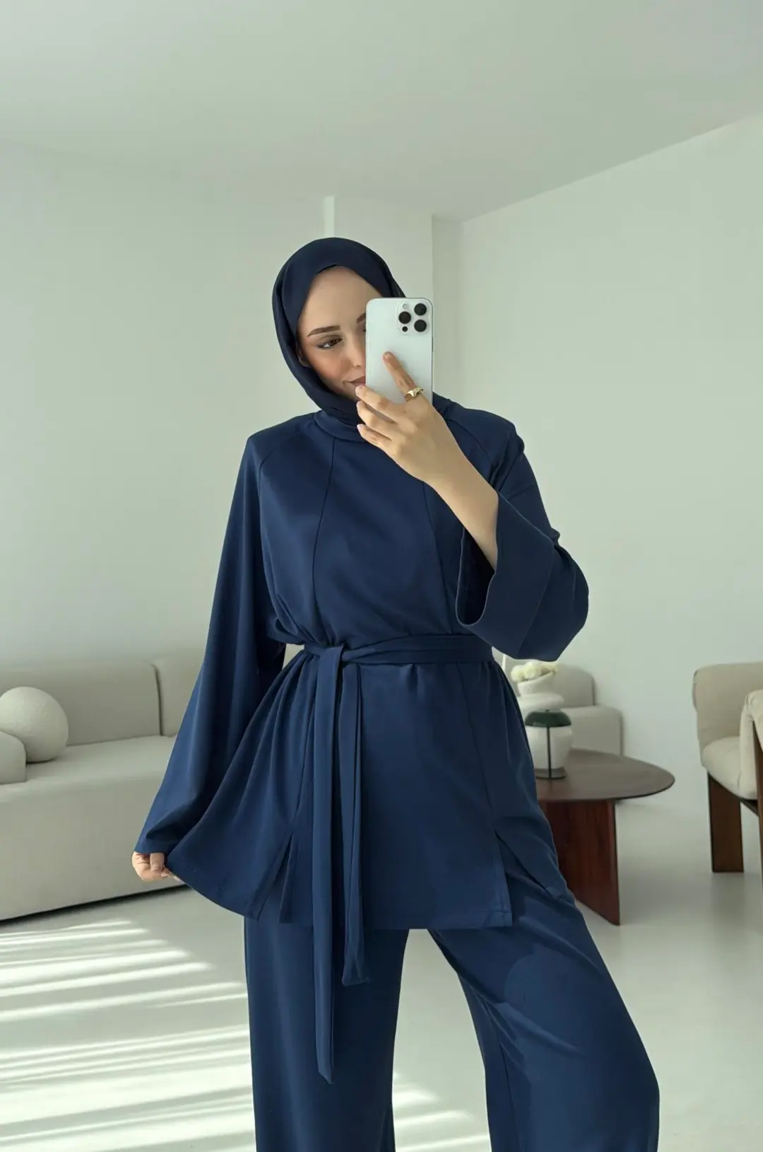 Tuniği Yırtmaçlı Oysho Takım Lacivert - Görsel 7