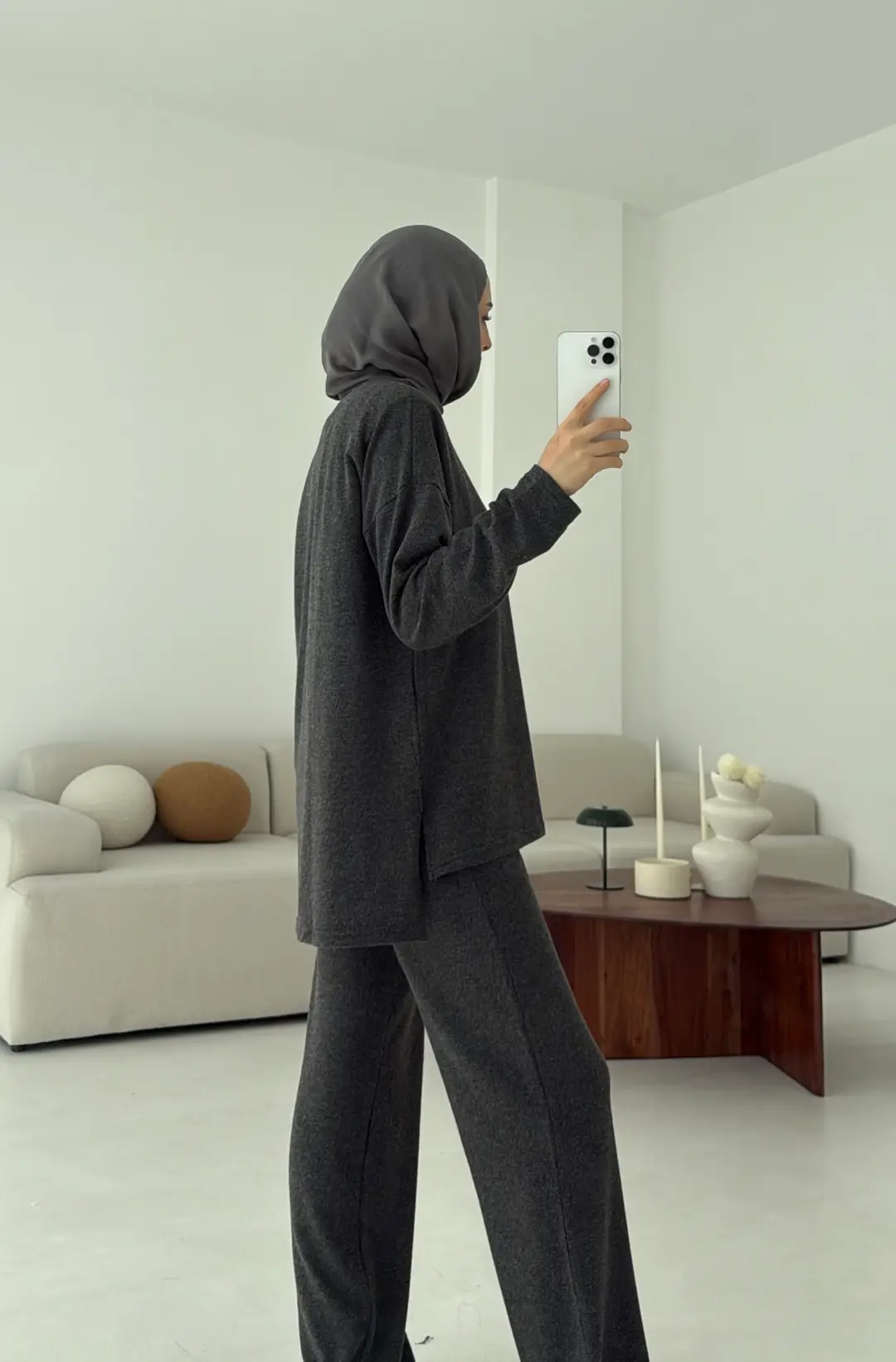 Tunikli Viscon Takım Antrasit - Görsel 4