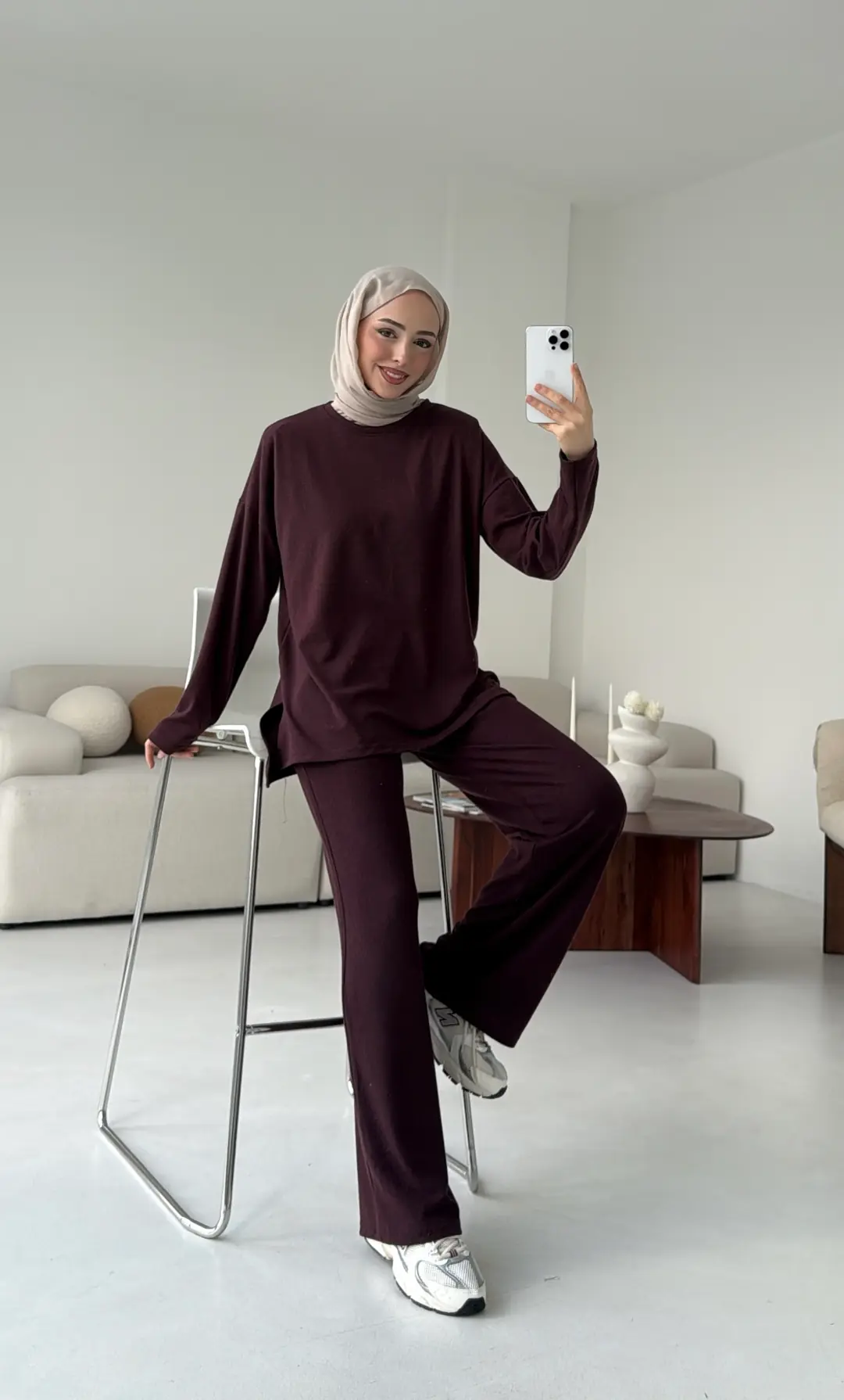 Tunikli Viscon Takım Bordo