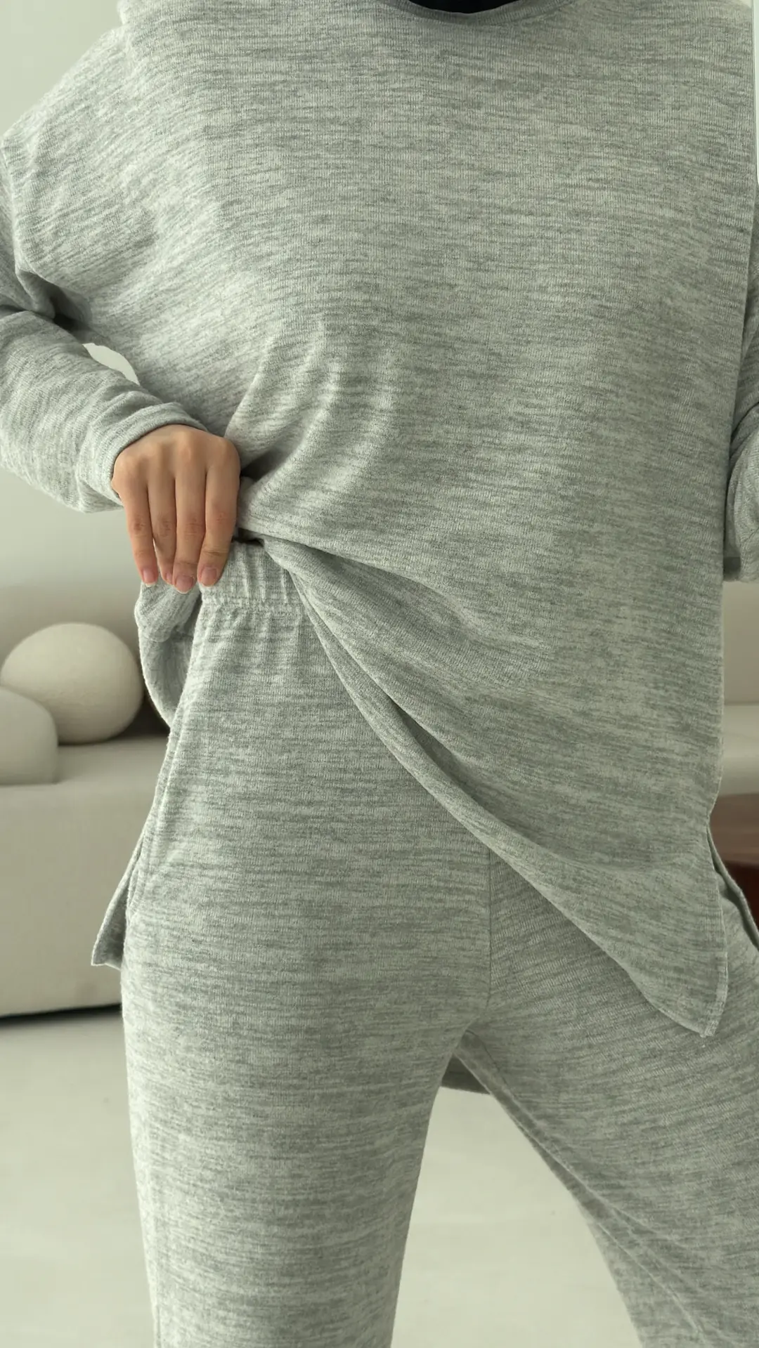 Tunikli Viscon Takım Gri - Görsel 2