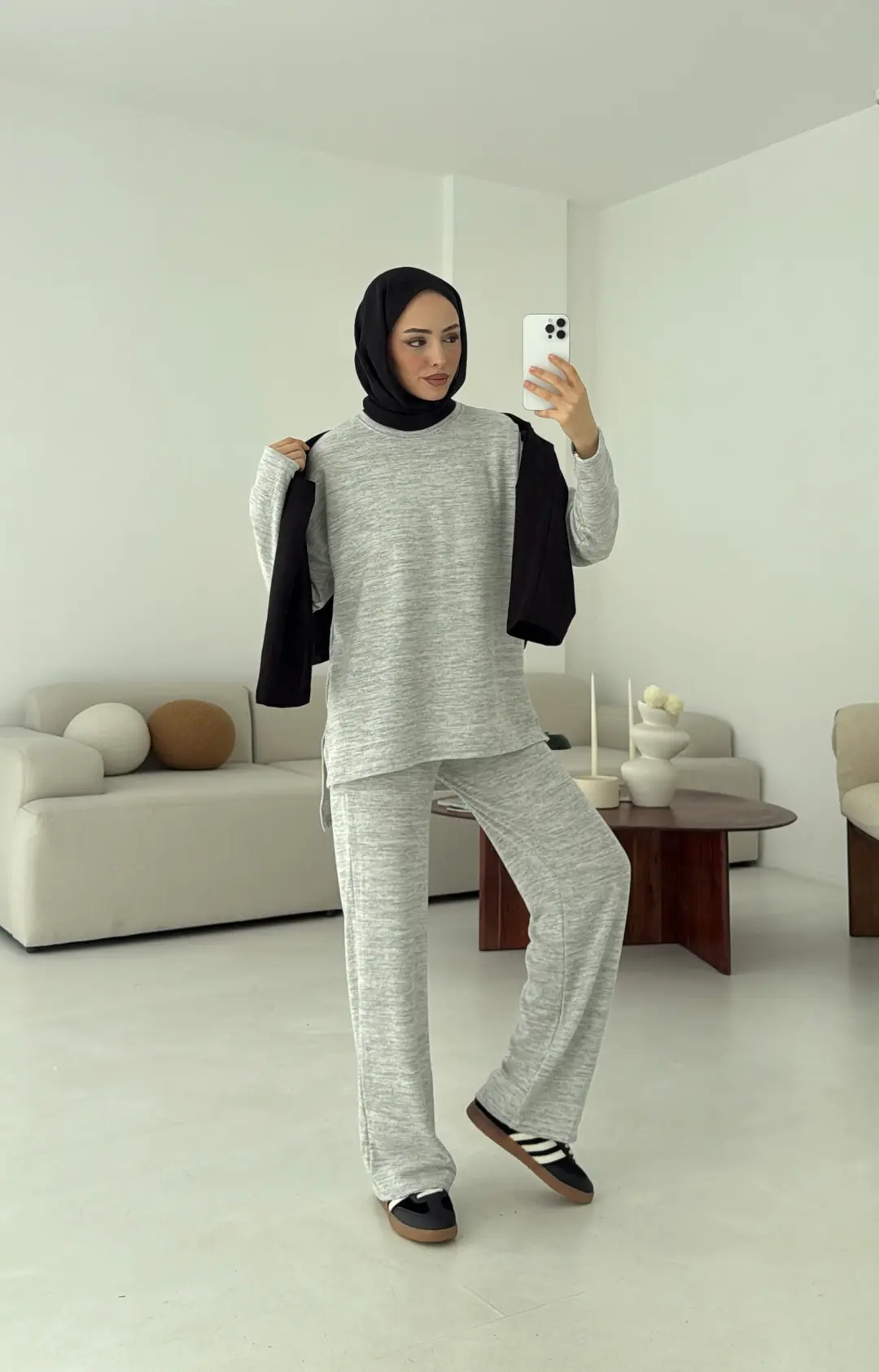 Tunikli Viscon Takım Gri - Görsel 4