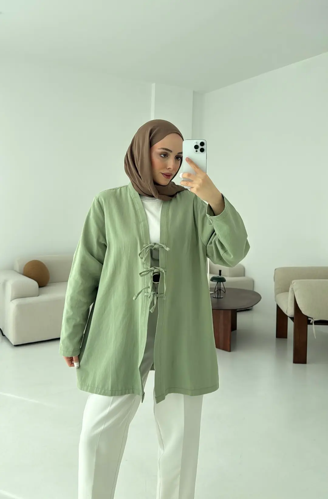 Üç Bağlamalı Kimono Mint - Görsel 2