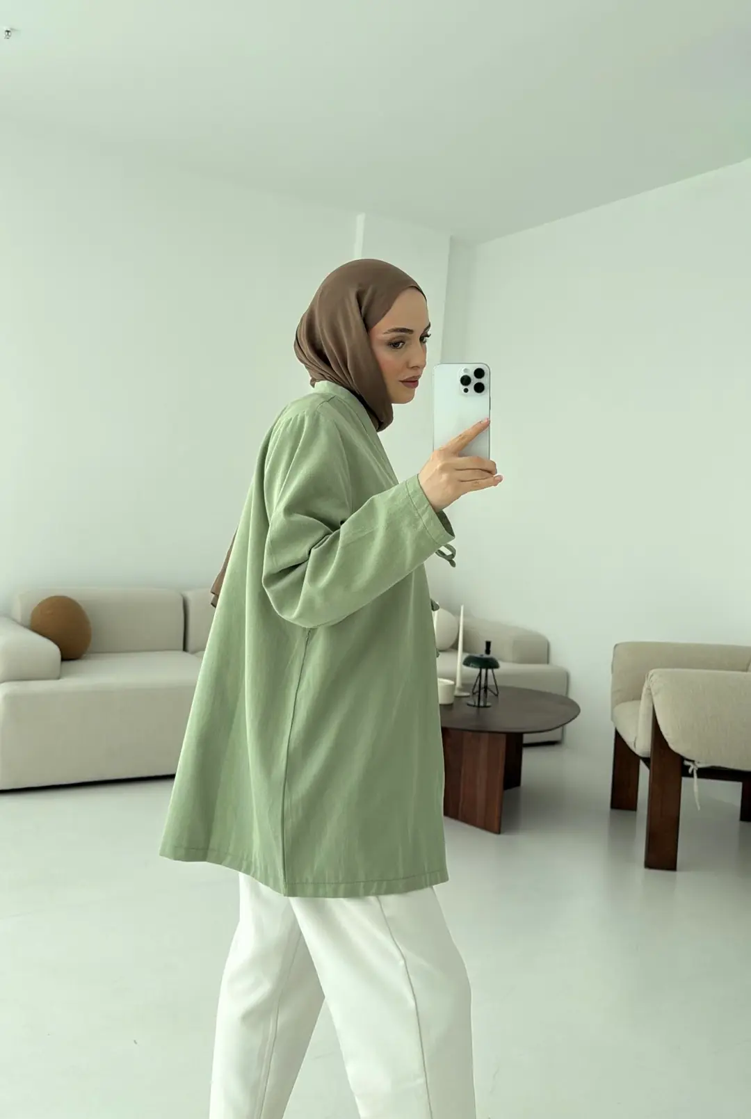 Üç Bağlamalı Kimono Mint - Görsel 3