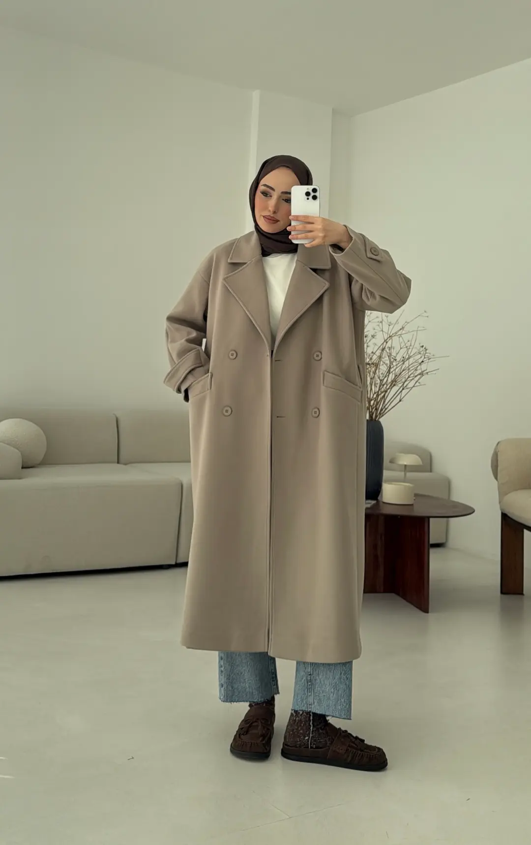 Uzun Kemerli Bej Kaban - Görsel 2